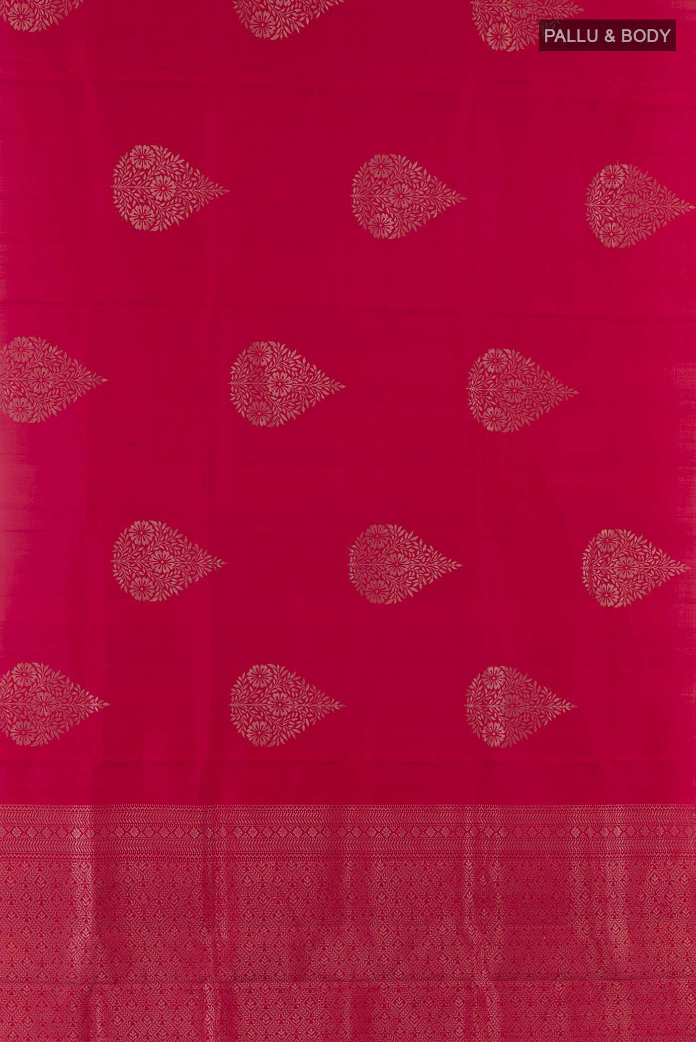 Red Soft Silk Saree - Image 5
