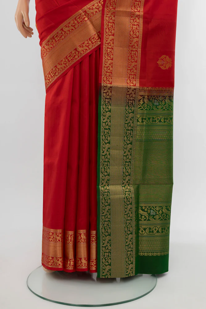 Red Soft Silk Saree - Image 3