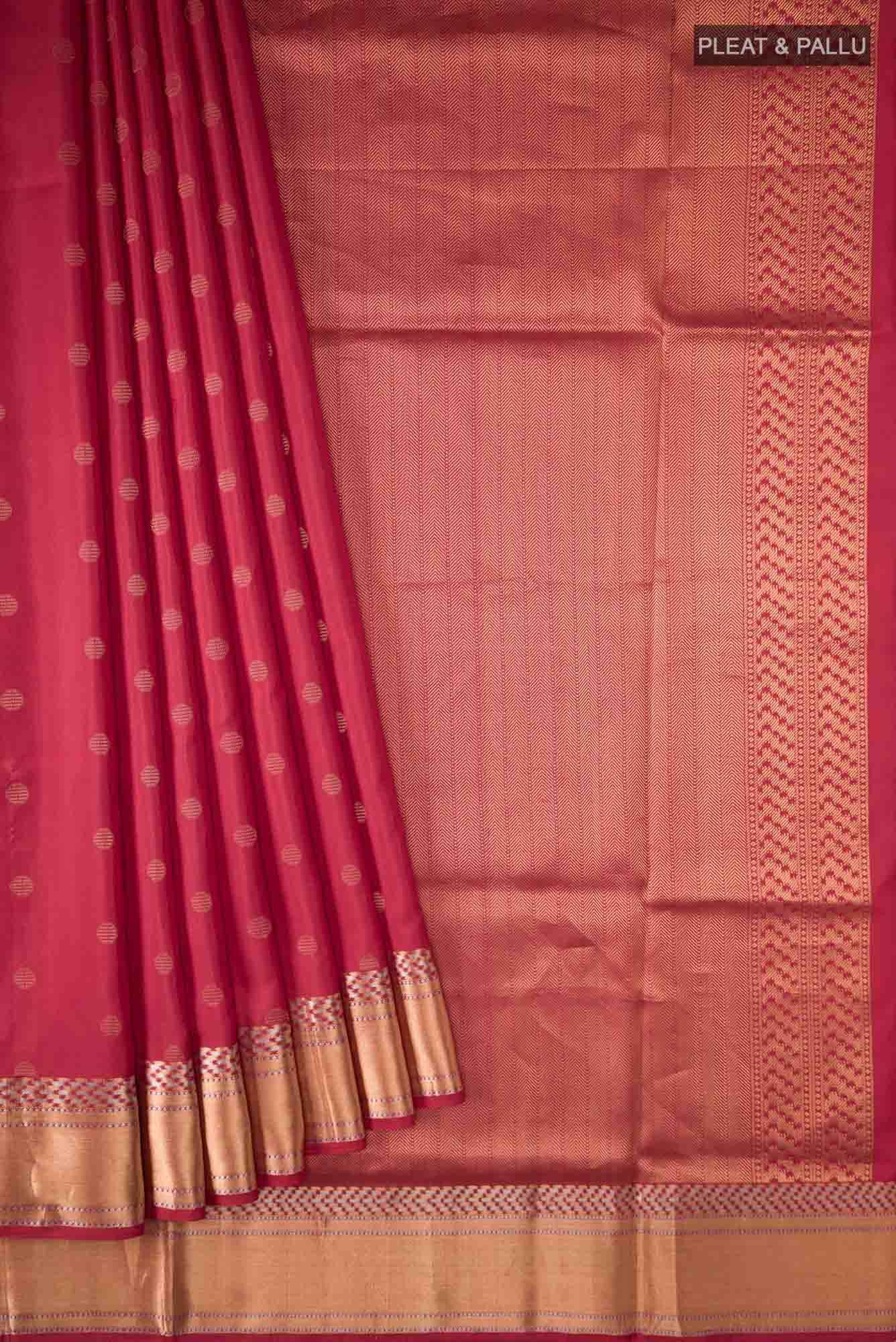 Red Soft Silk Saree - Image 2