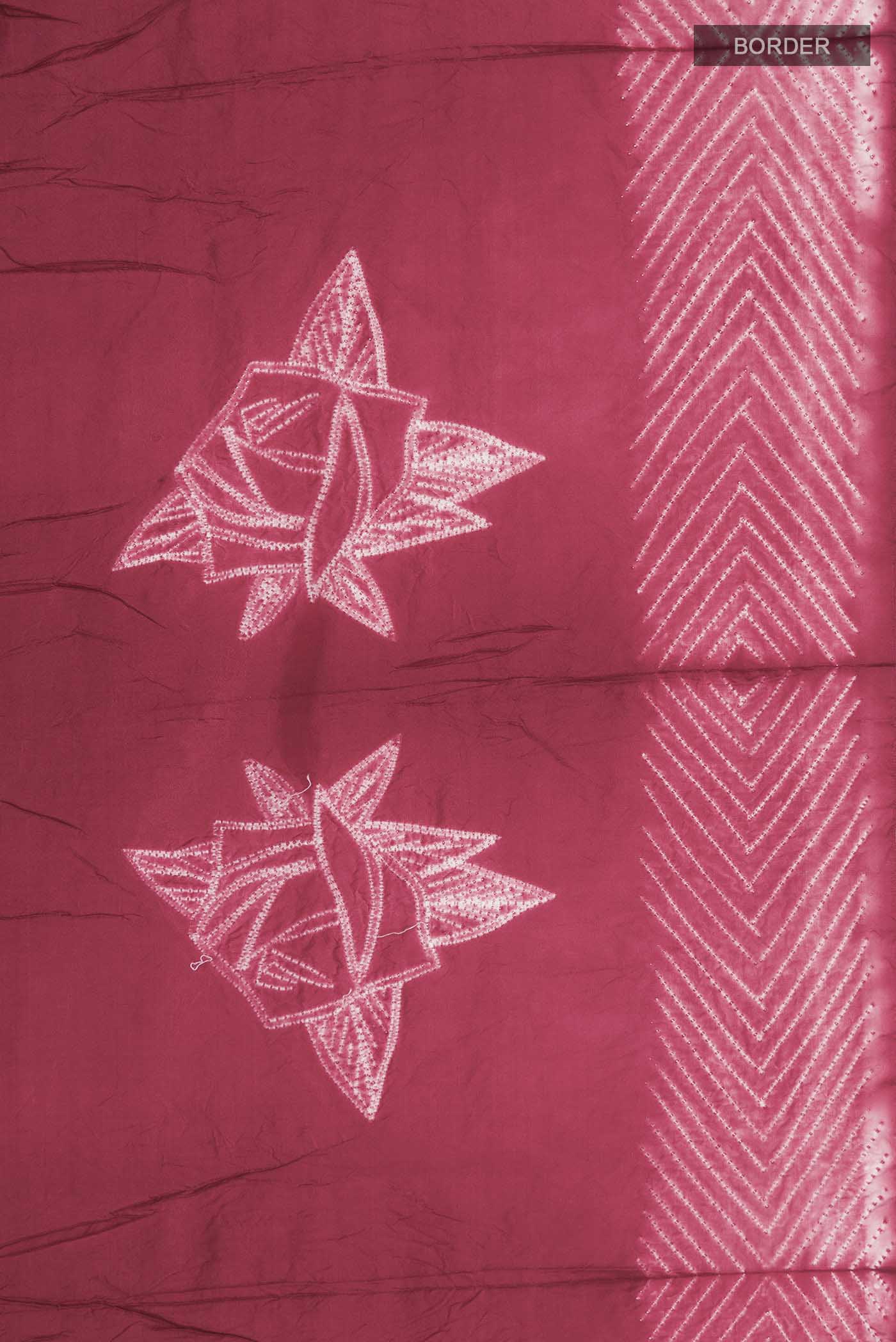 Red Tussar Silk Saree - Image 3