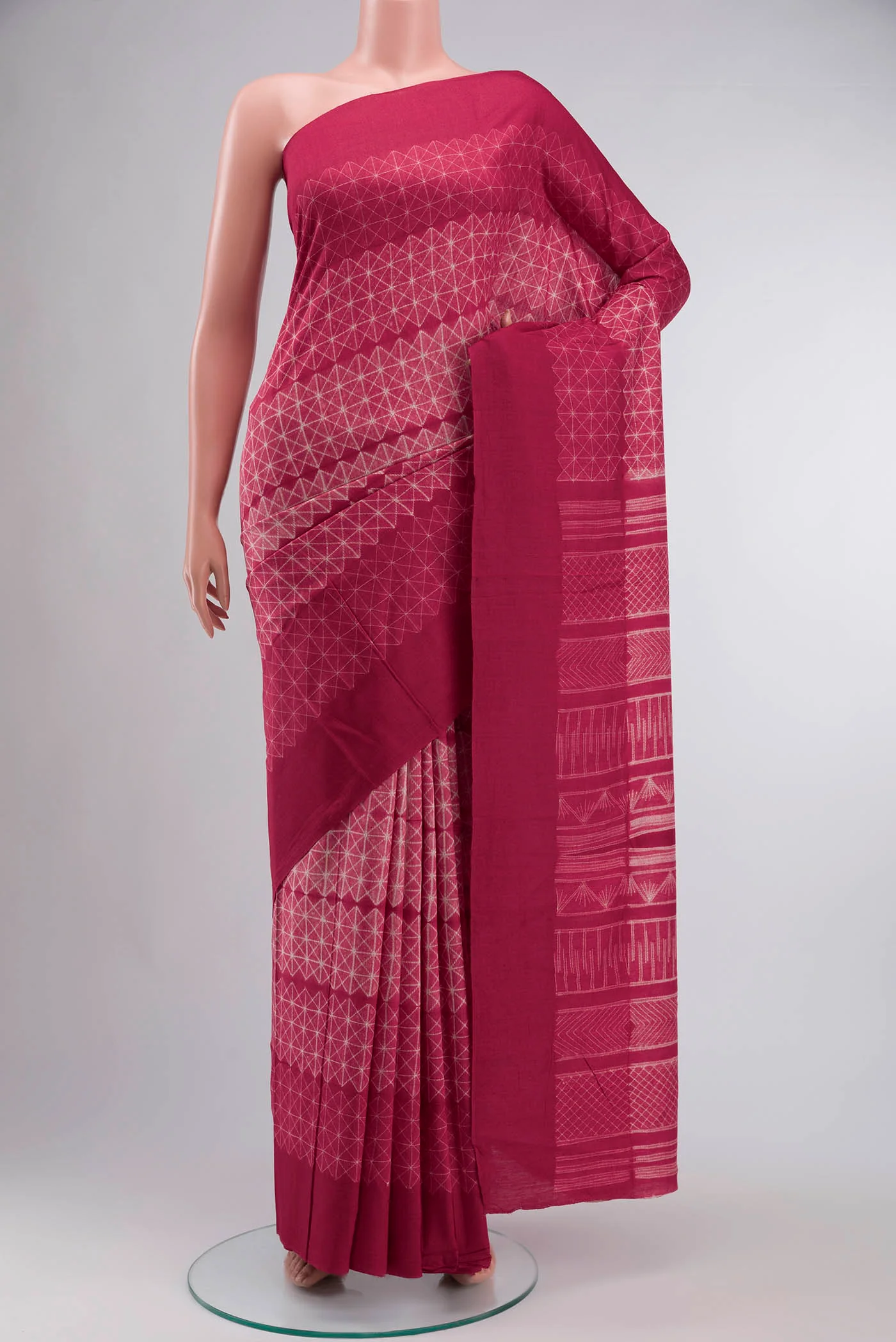 Red Tussar Silk Saree
