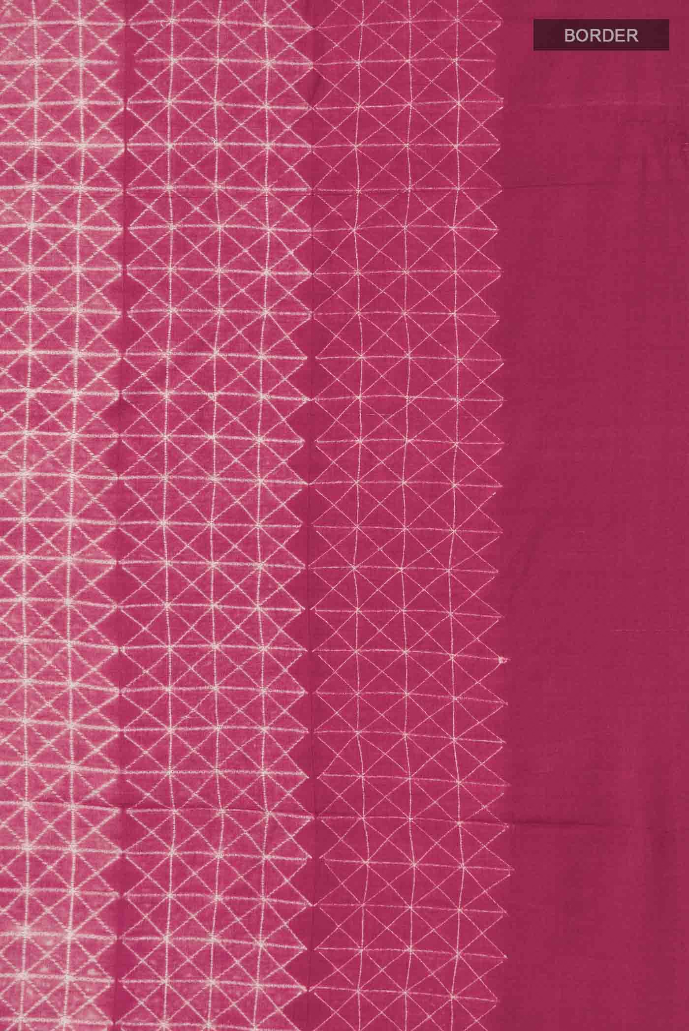 Red Tussar Silk Saree - Image 3