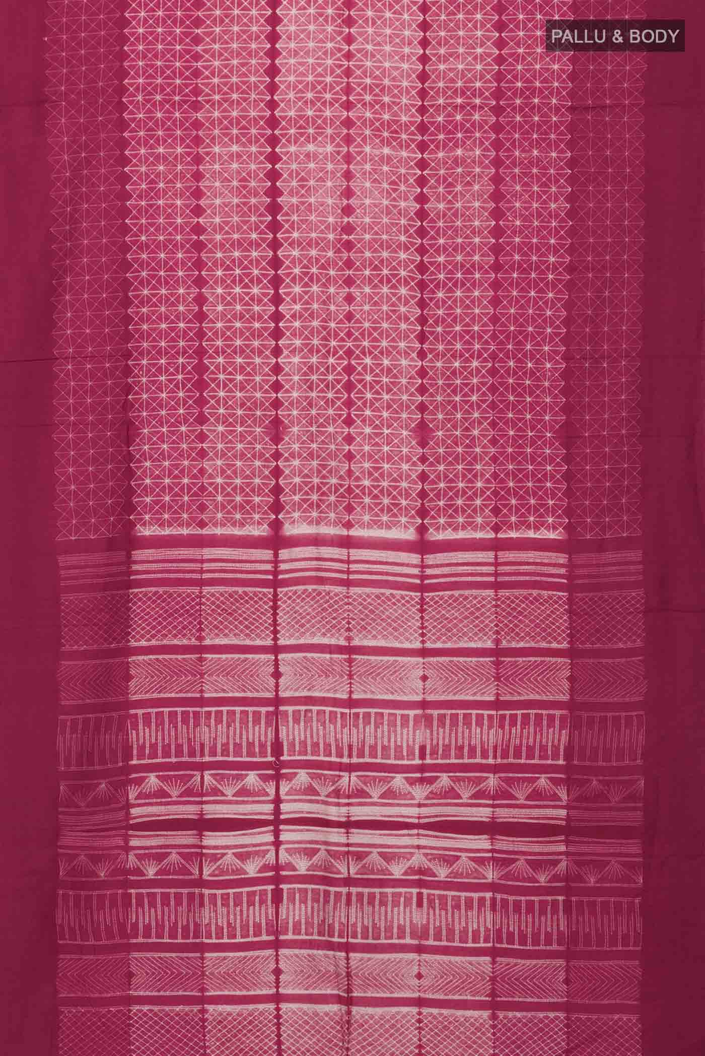 Red Tussar Silk Saree - Image 5