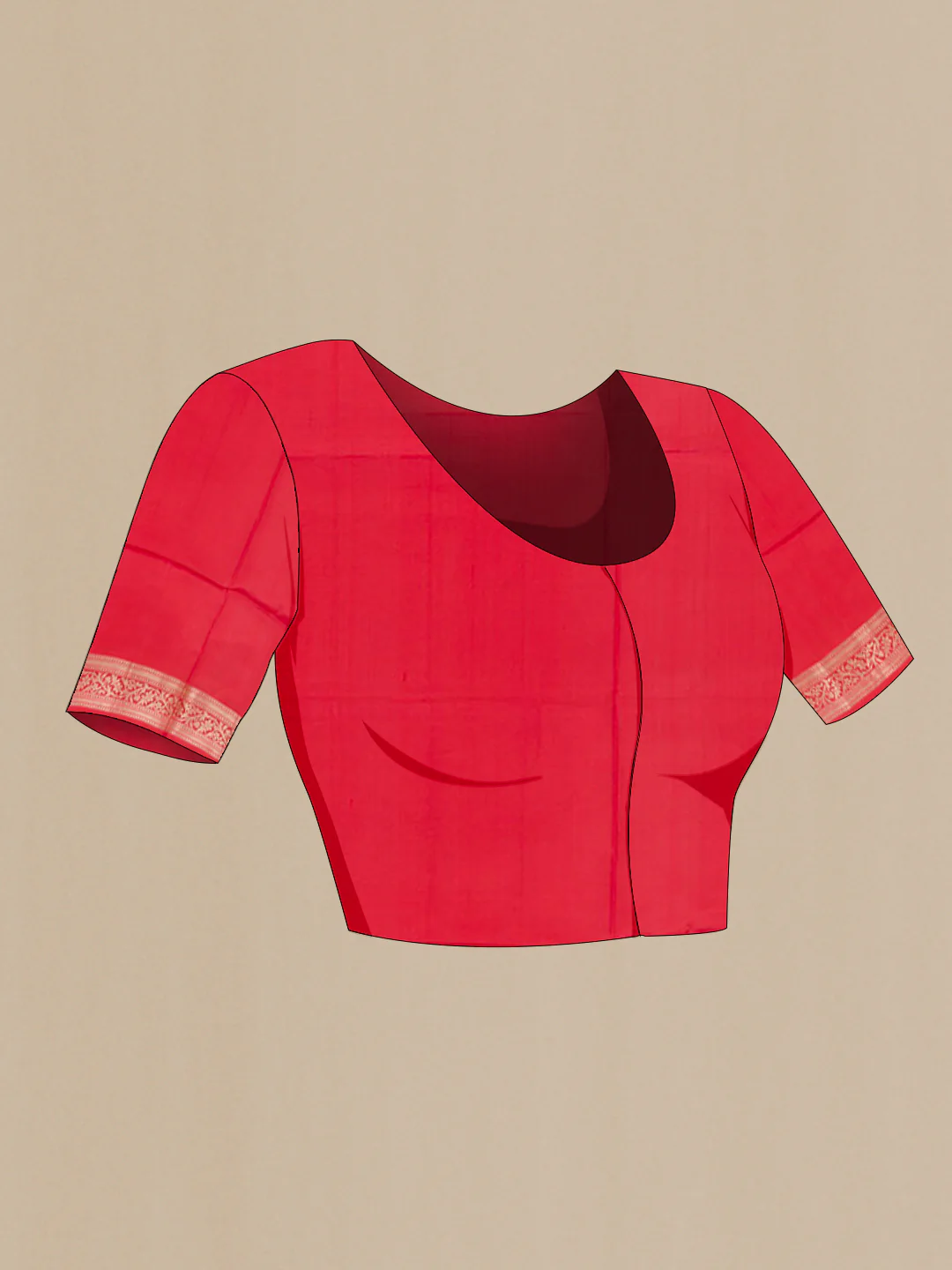 Red Banarasi Raw Silk Saree - Image 2