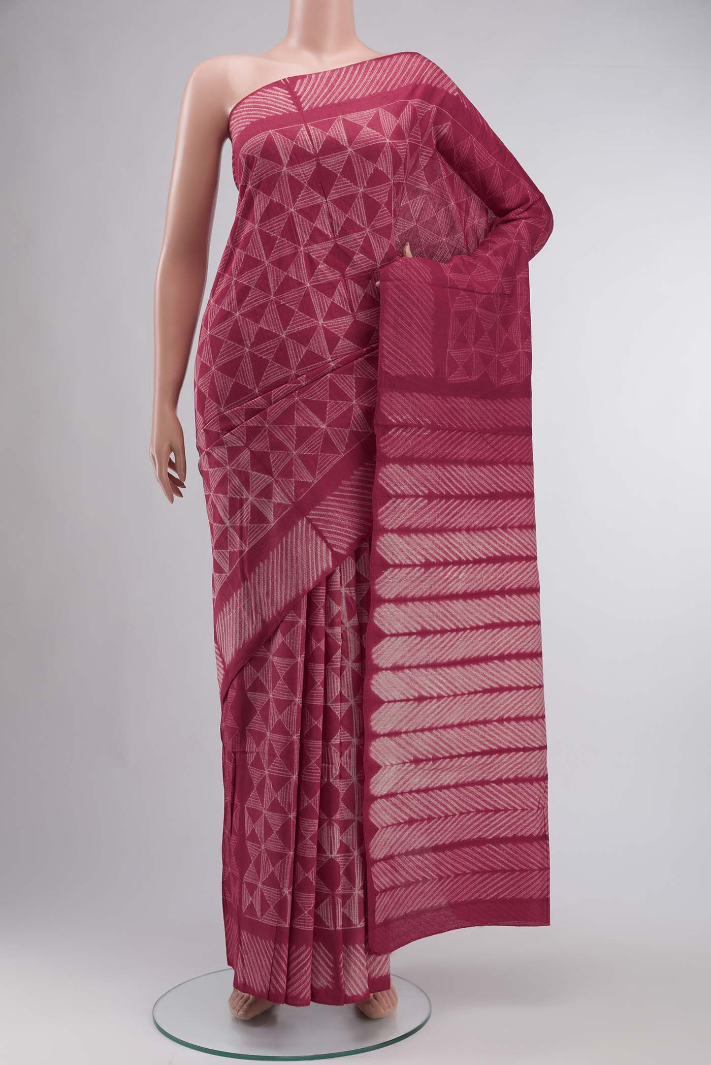 Red Tussar Silk Saree