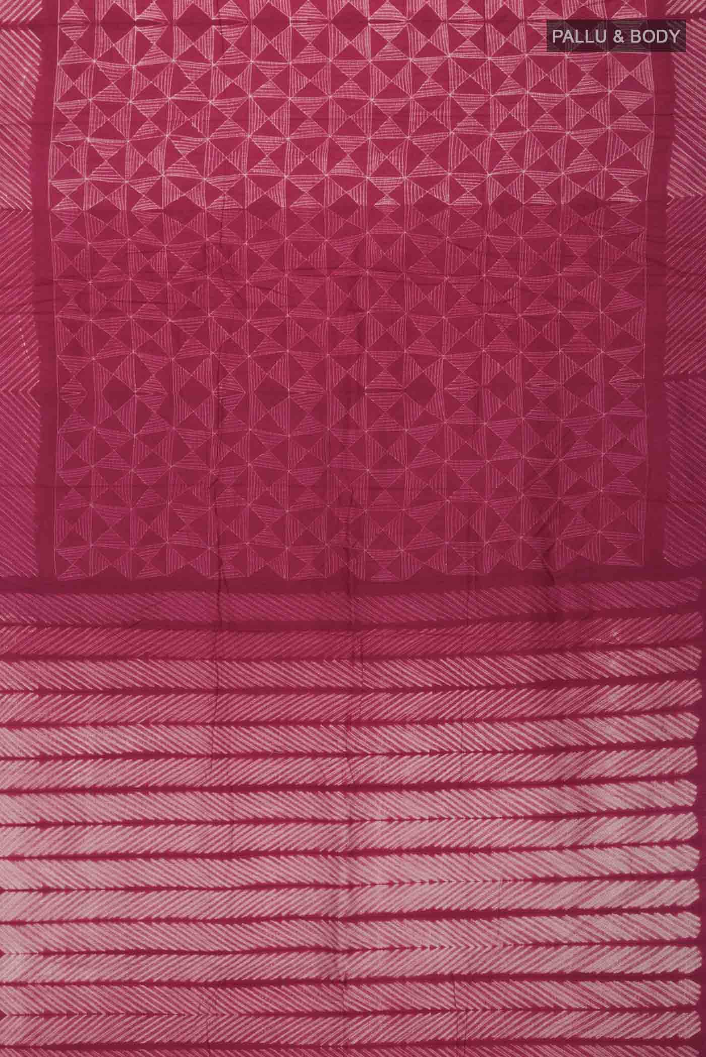 Red Tussar Silk Saree - Image 5