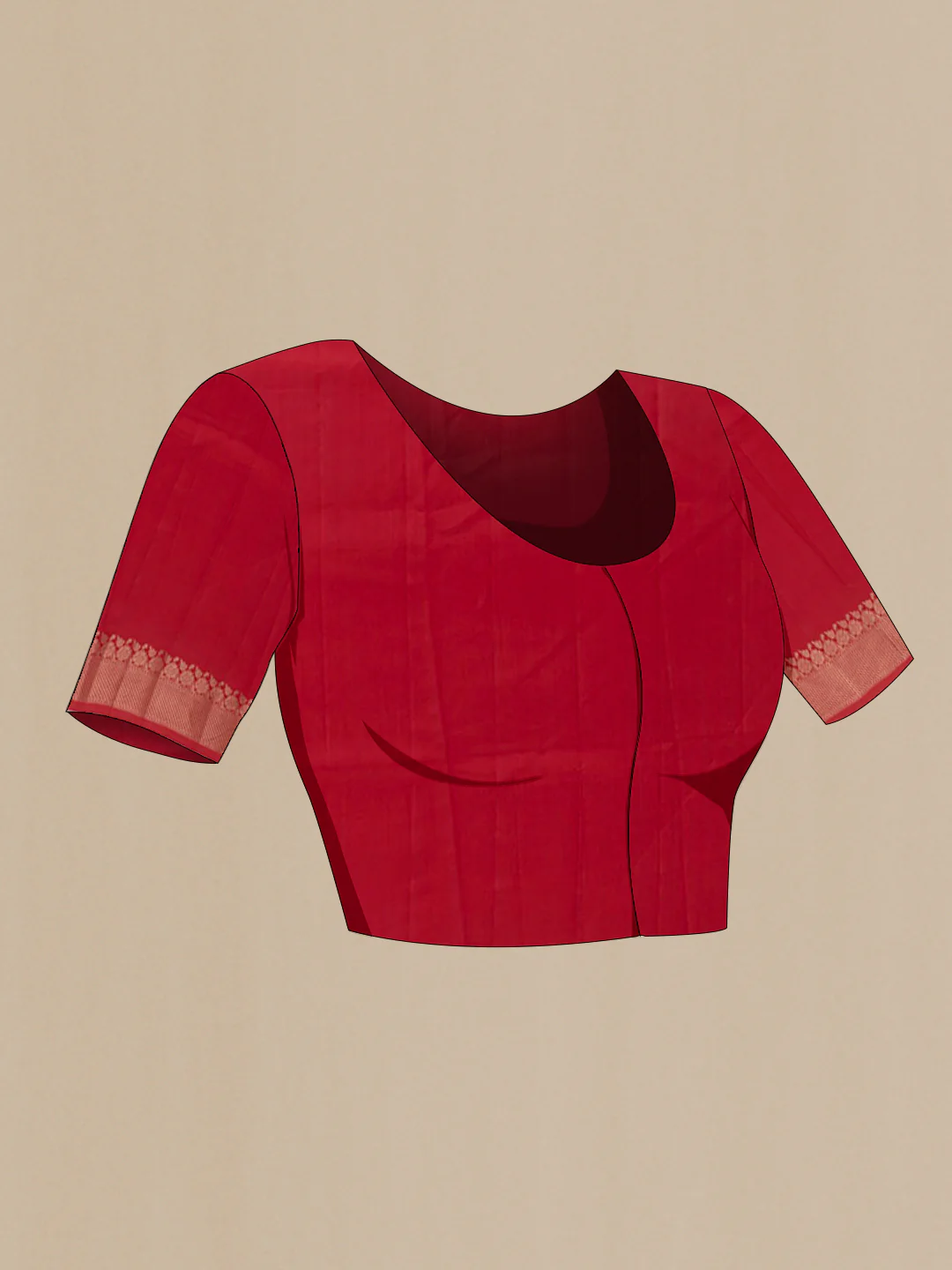 Red Banarasi Raw Silk Saree - Image 2