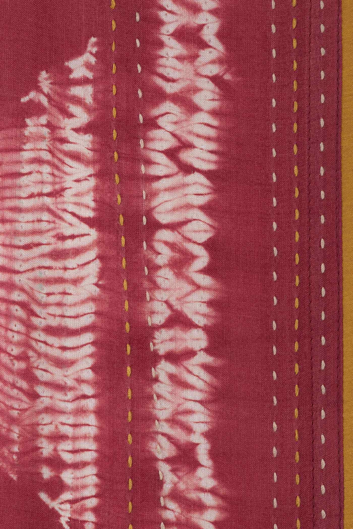 Red Tussar Silk Saree - Image 3