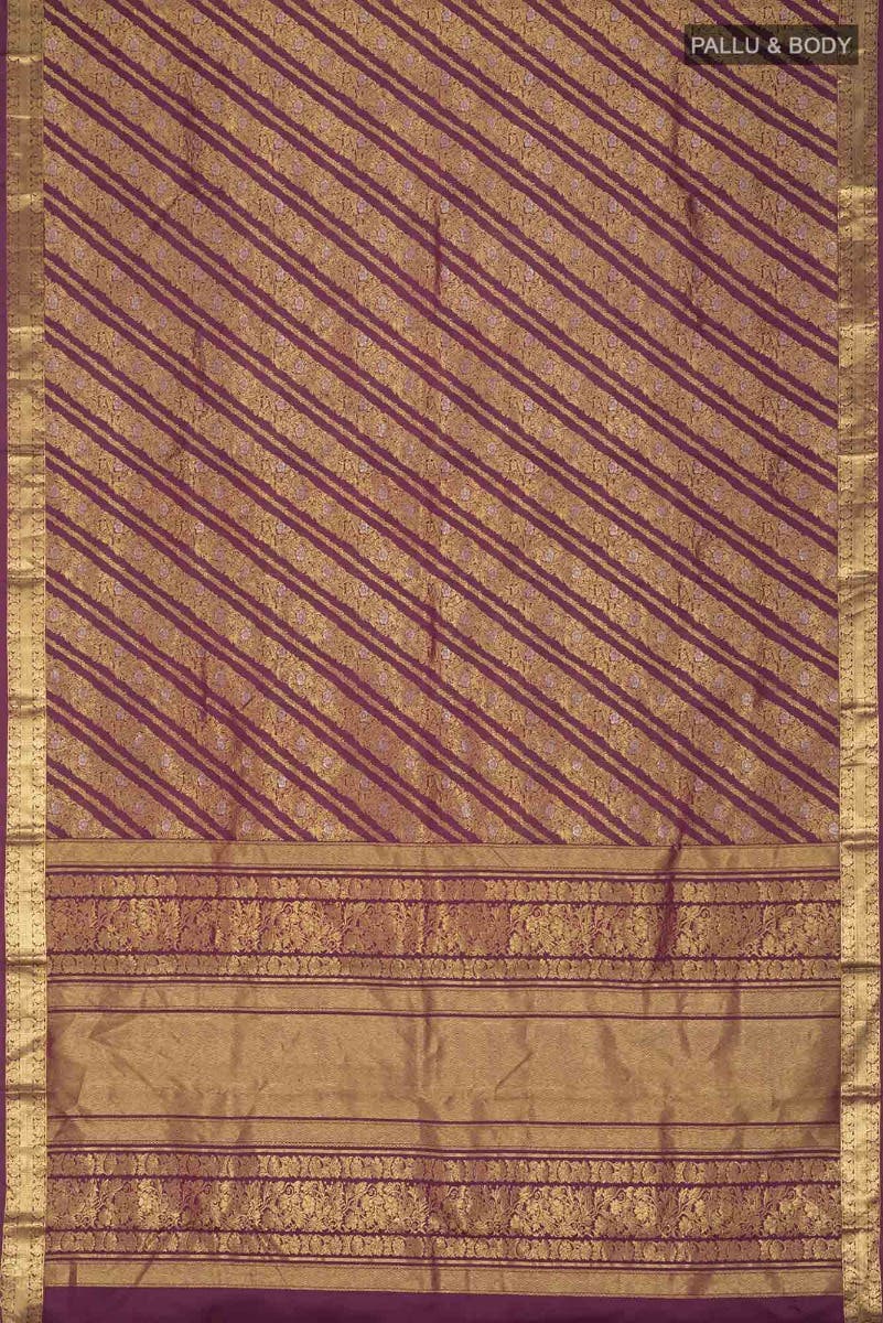 Rohini-Purple Kanchipuram Silk Saree - Image 10