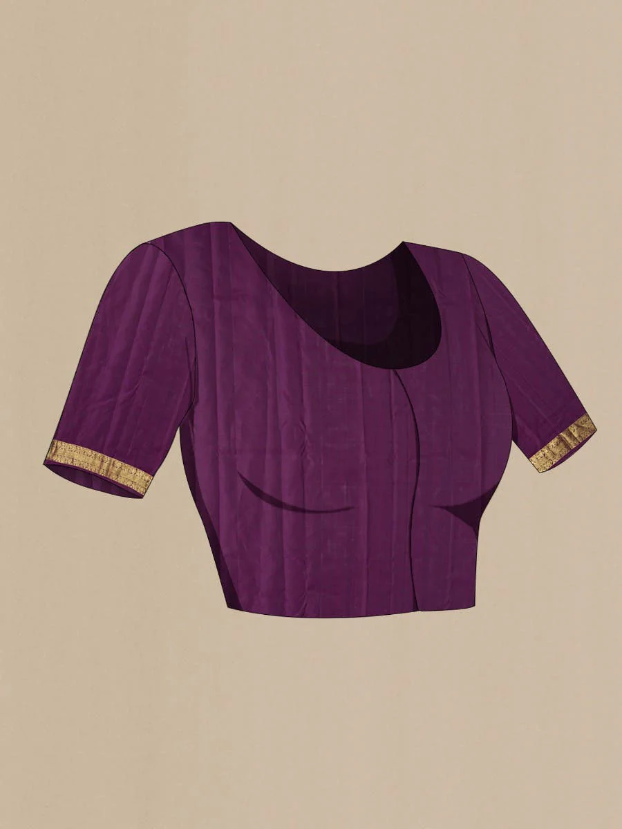 Rohini-Purple Kanchipuram Silk Saree - Image 11