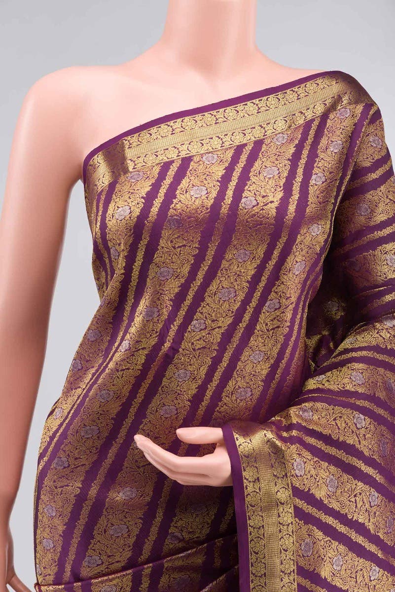 Rohini-Purple Kanchipuram Silk Saree - Image 3