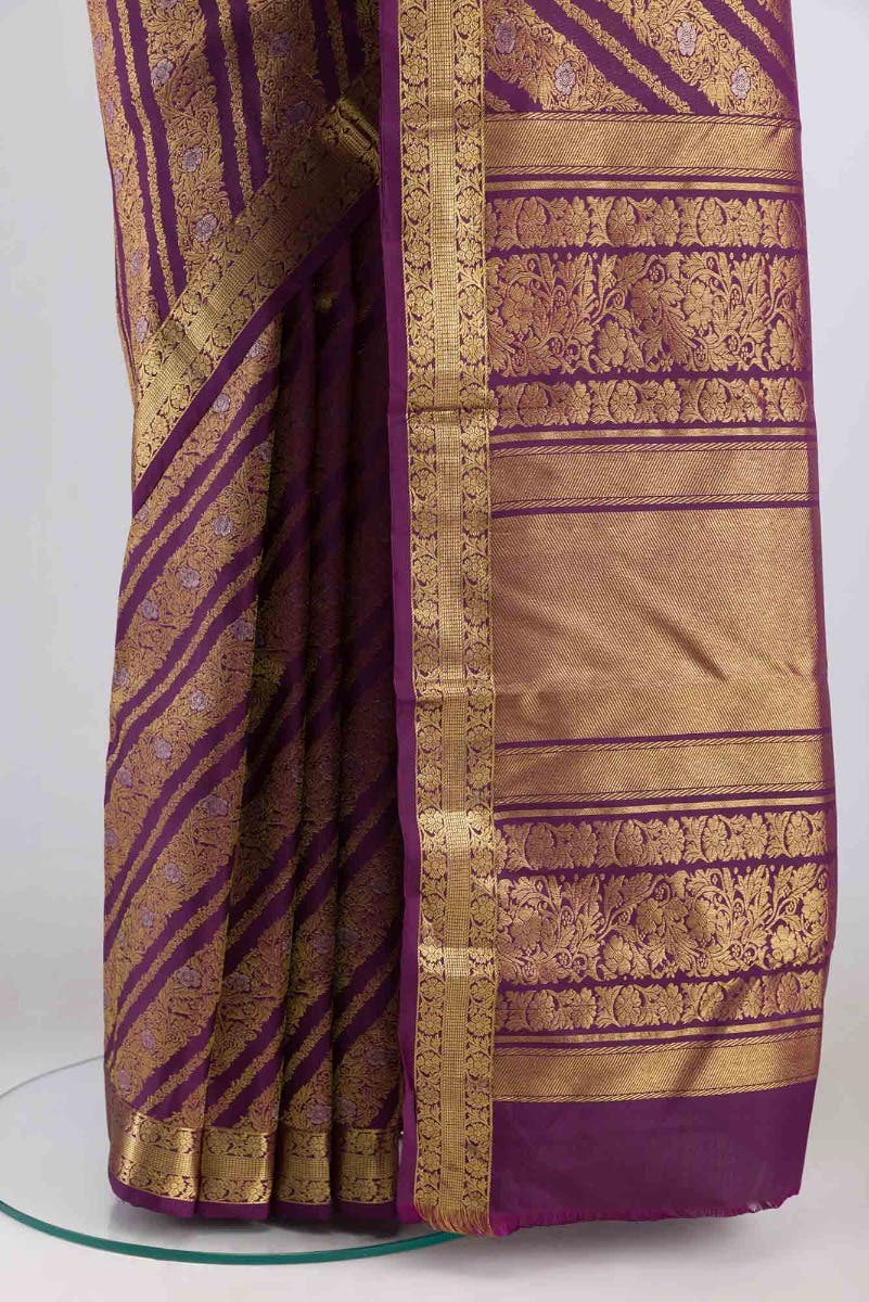 Rohini-Purple Kanchipuram Silk Saree - Image 4