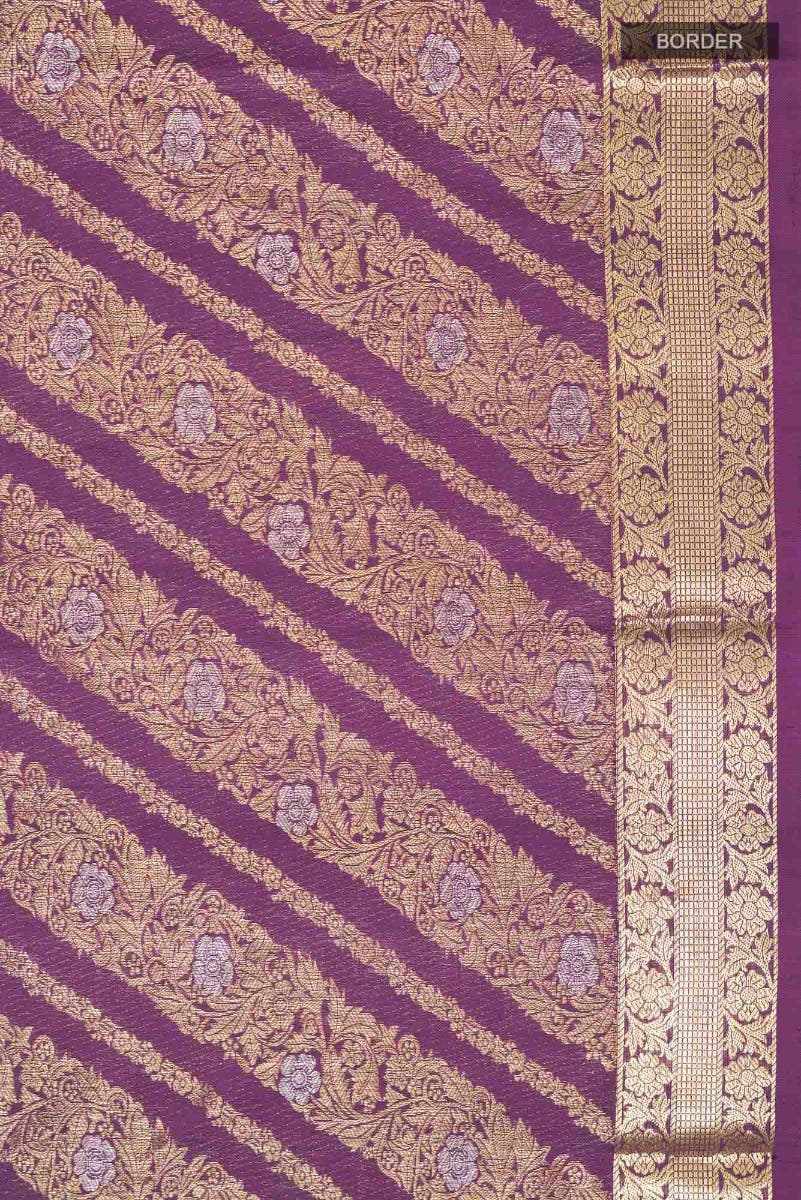 Rohini-Purple Kanchipuram Silk Saree - Image 7