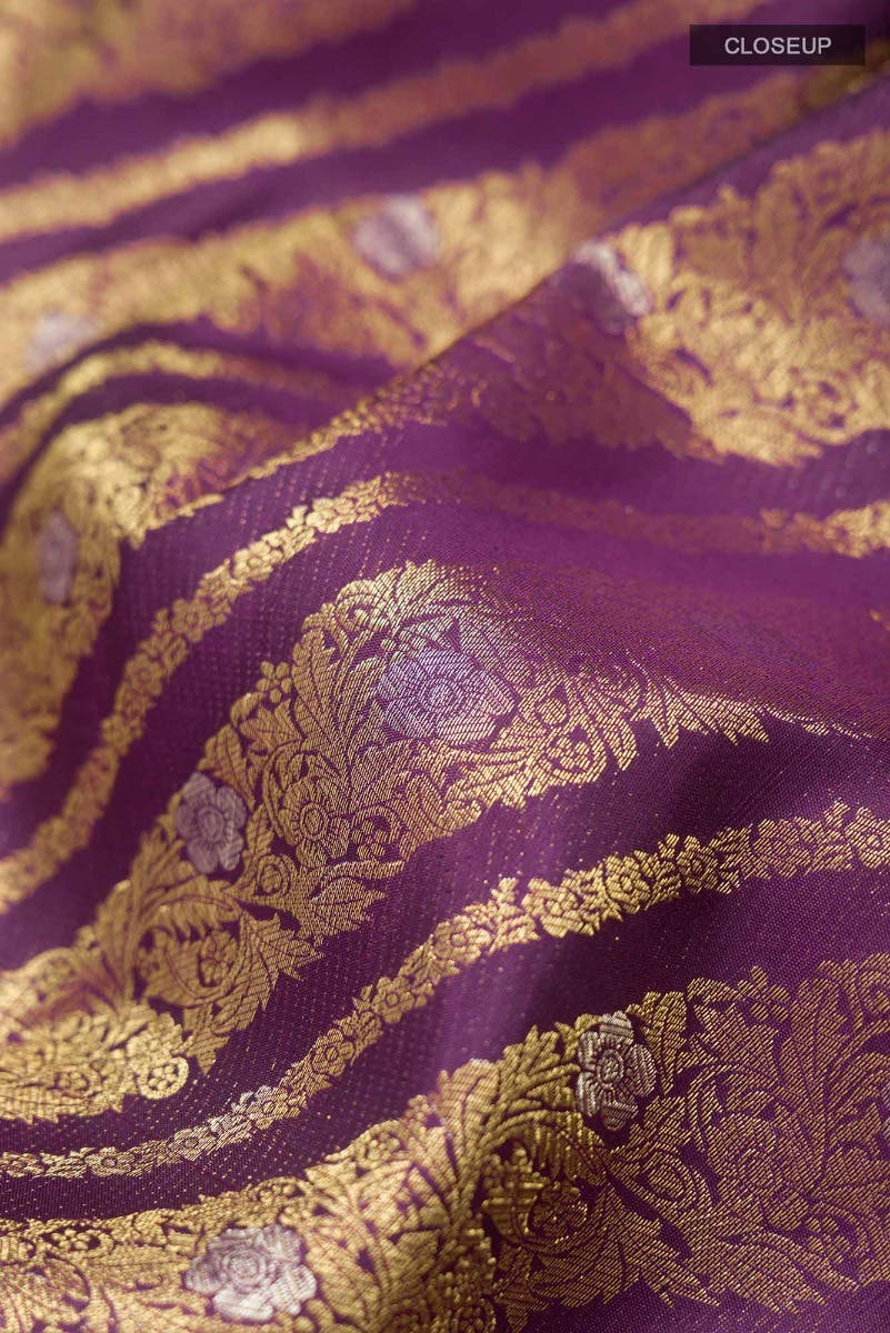 Rohini-Purple Kanchipuram Silk Saree - Image 8