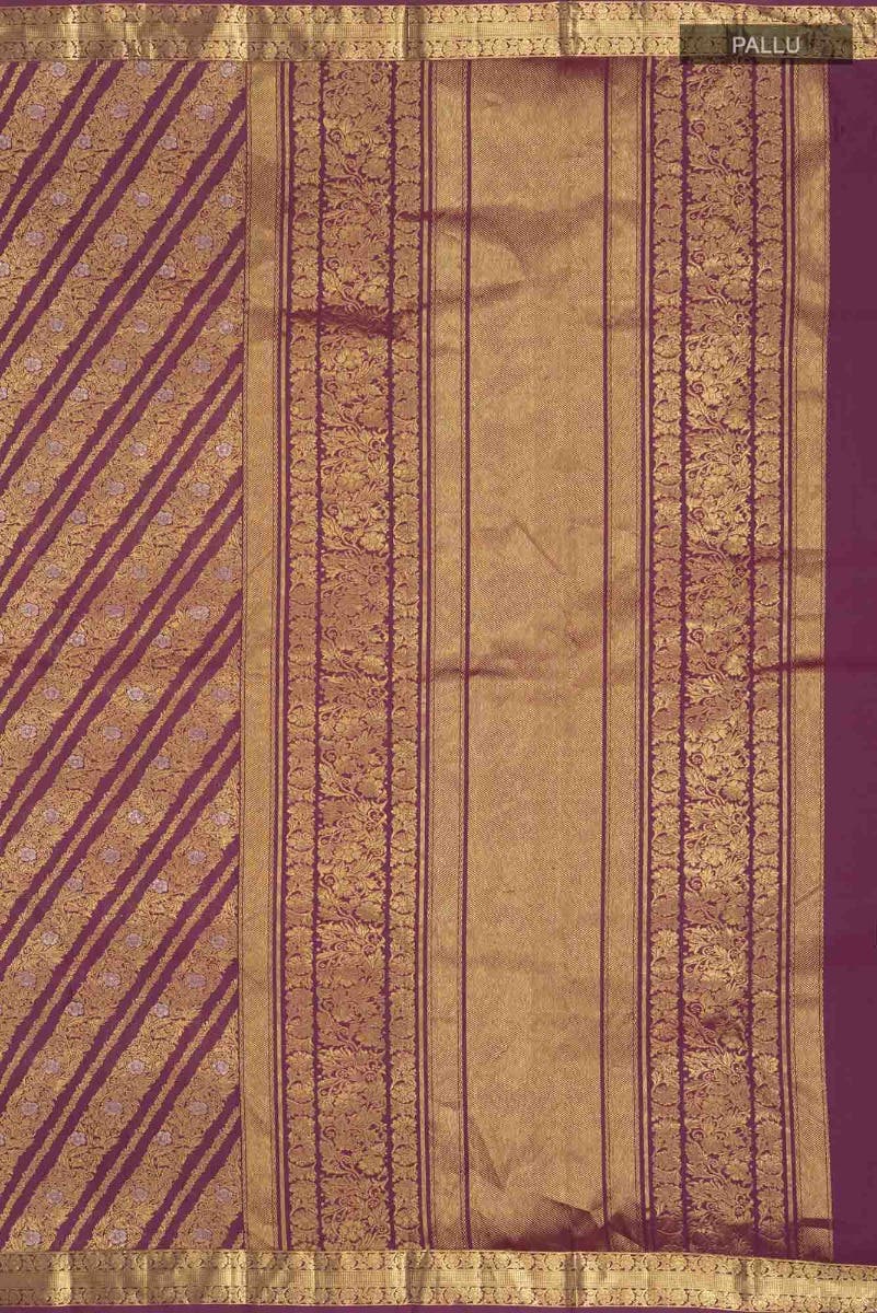 Rohini-Purple Kanchipuram Silk Saree - Image 9