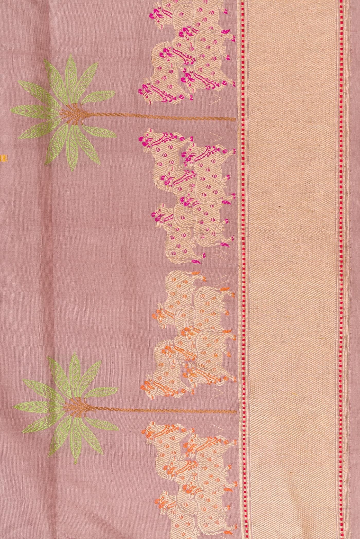 Rose Gold Banarasi Silk Saree - Image 3