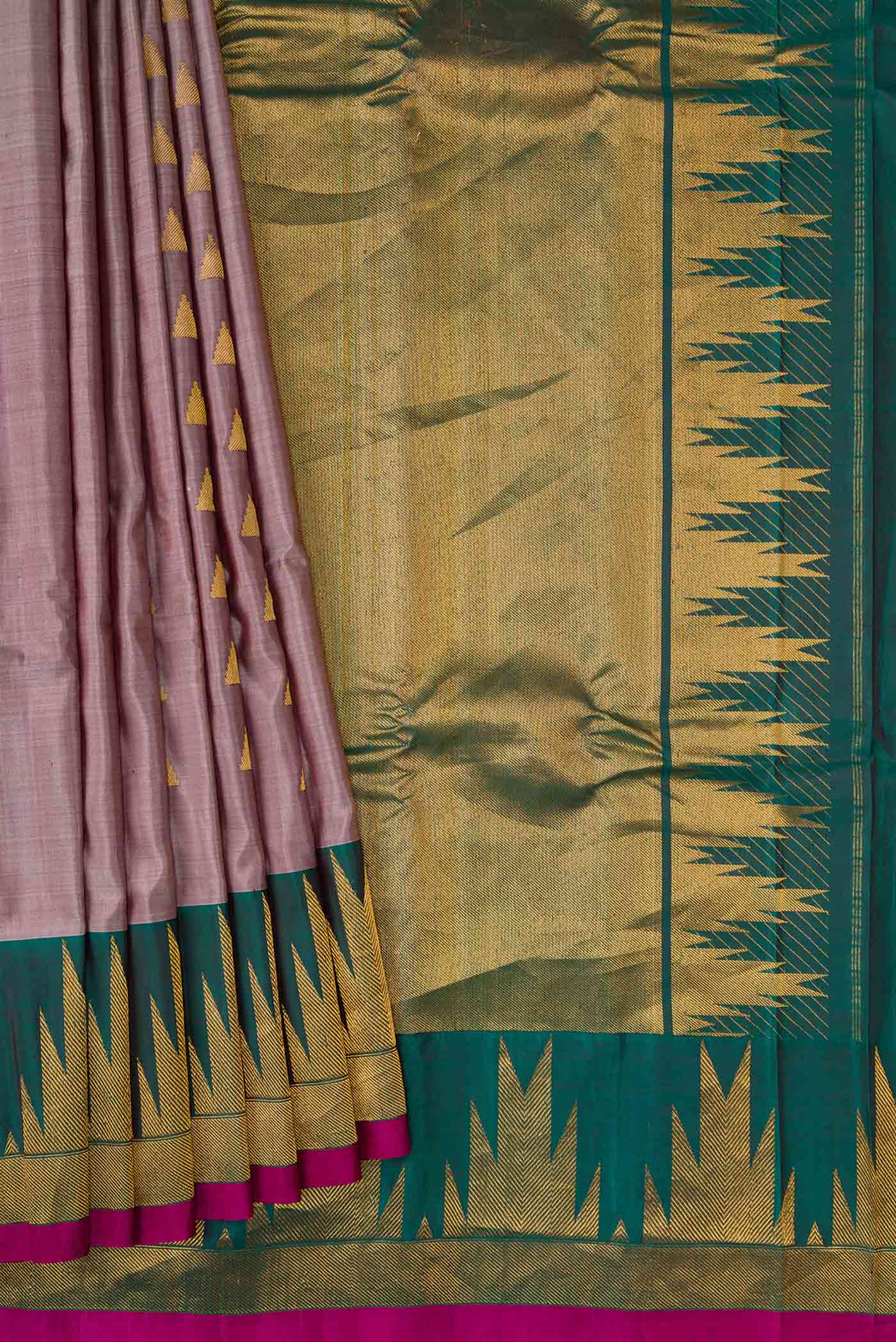 Lavender Gadwal Silk Saree - Image 4