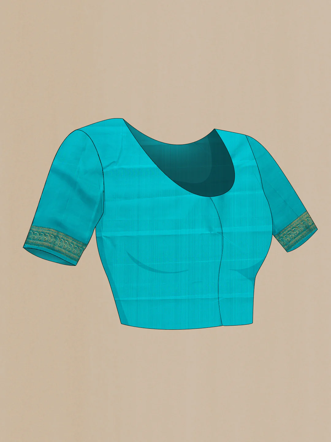 Rose Gold Dual Tone Kanchipuram Silk Saree - Image 5