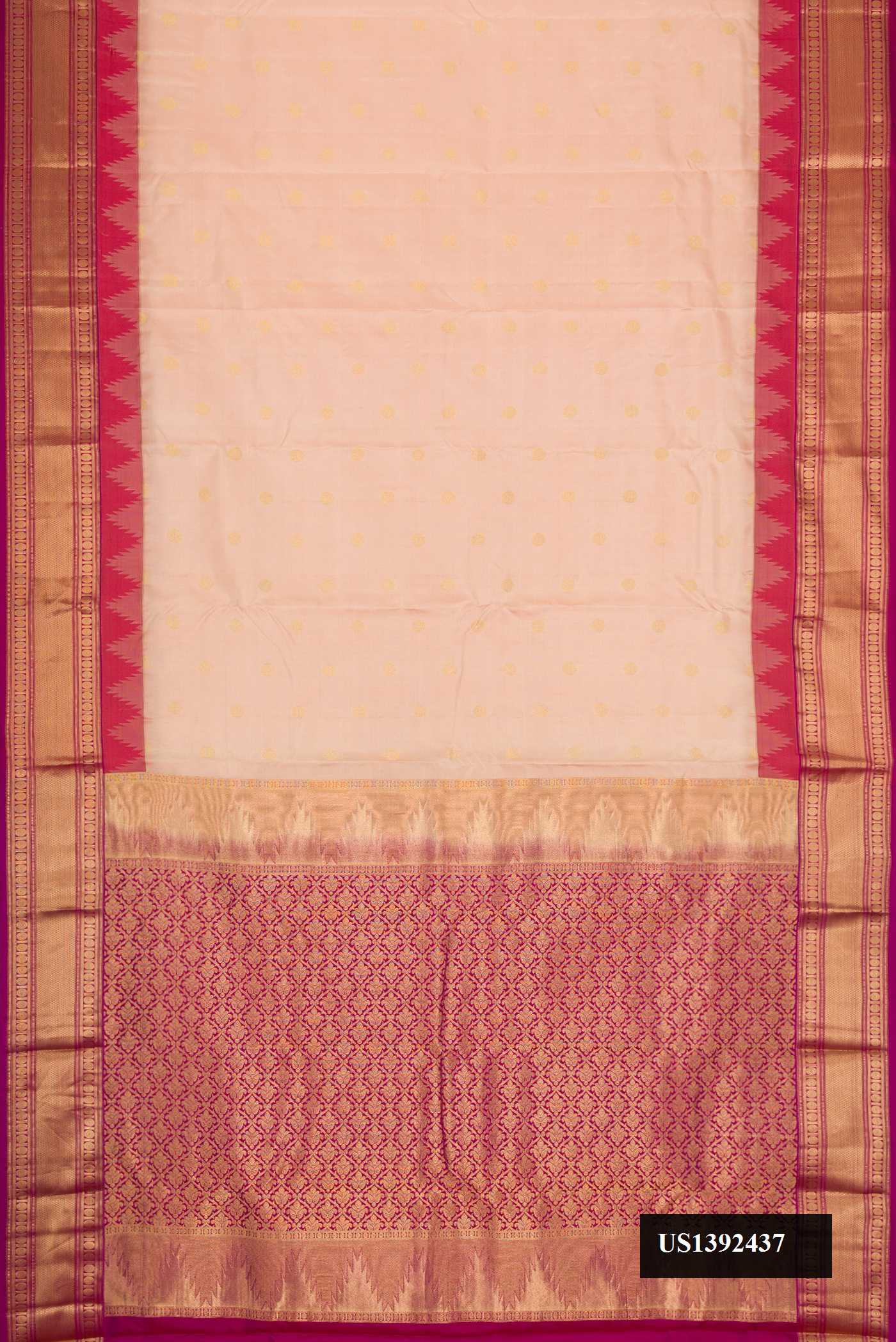 Rose Gold Dual Tone Kanchipuram Silk Saree