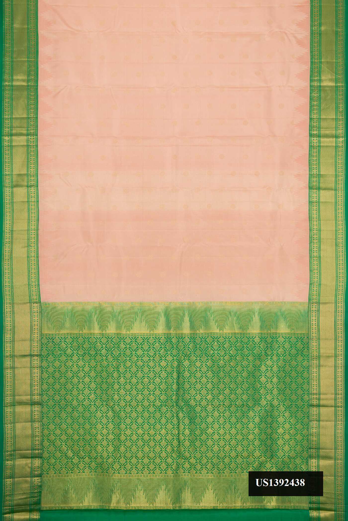 Rose Gold Dual Tone Kanchipuram Silk Saree