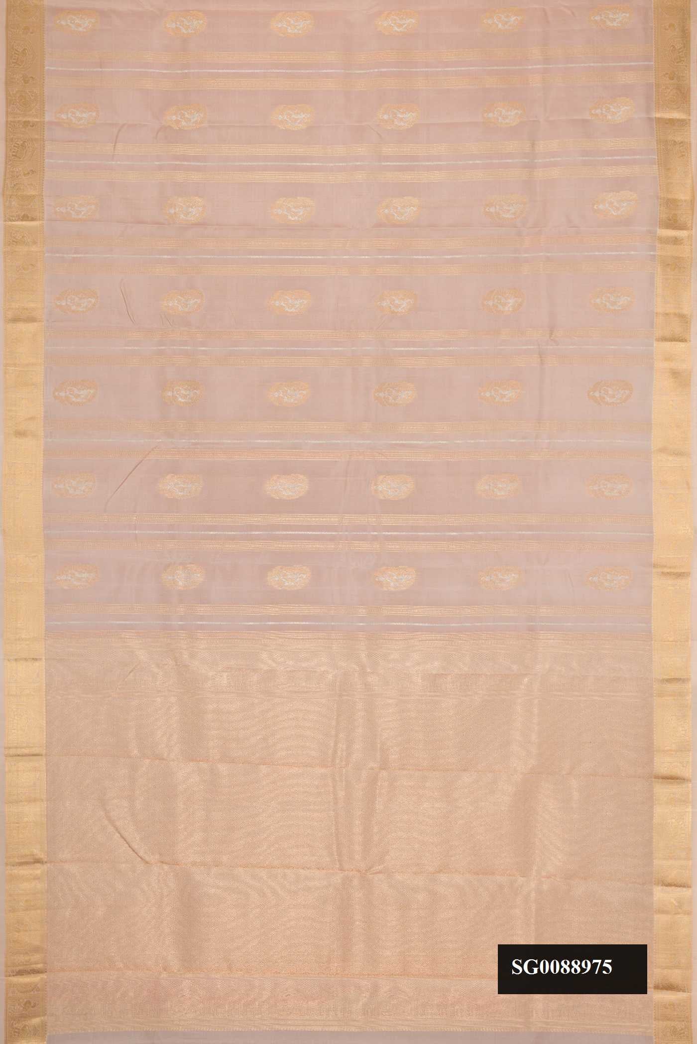 Rose Gold Dual Tone Kanchipuram Silk Saree