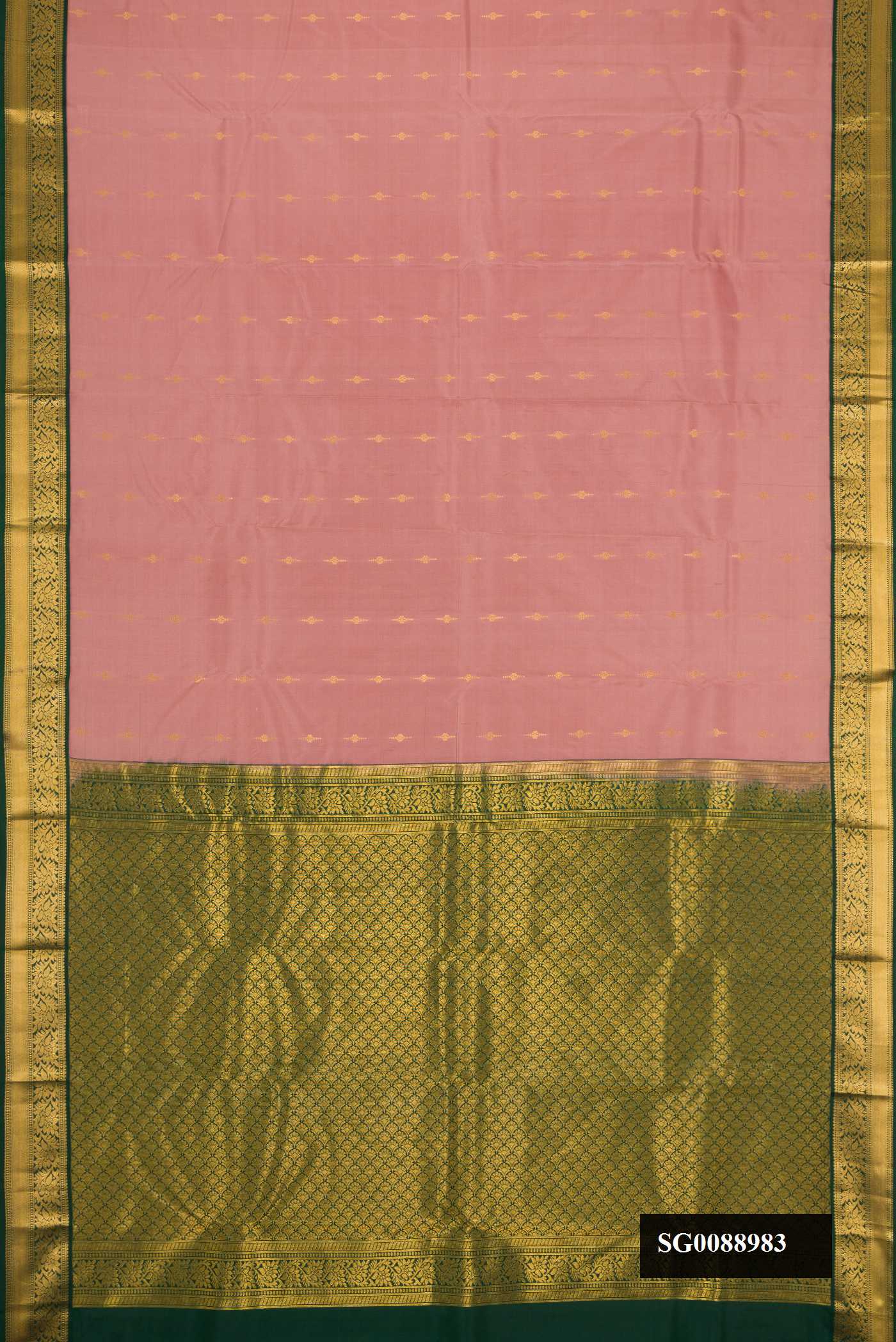 Rose Gold Dual Tone Kanchipuram Silk Saree