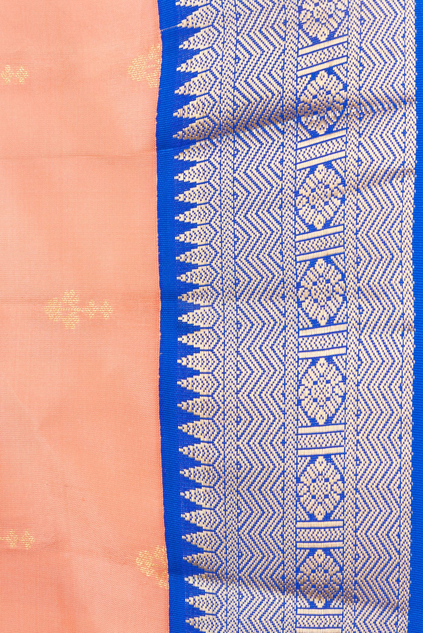 Coral Kanchipuram Silk Saree - Image 3