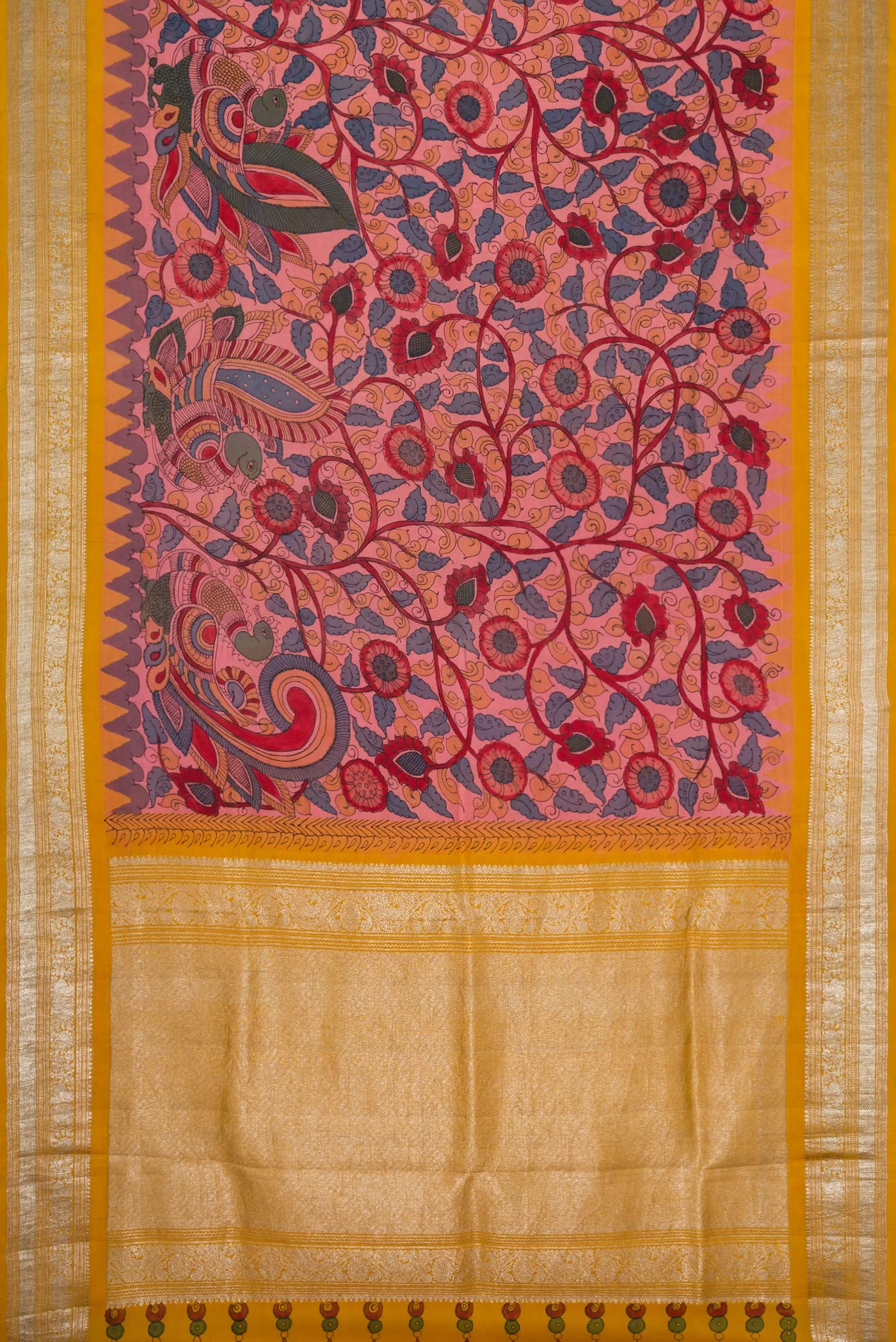 Rose Gold Kanchipuram Silk Saree - Image 6