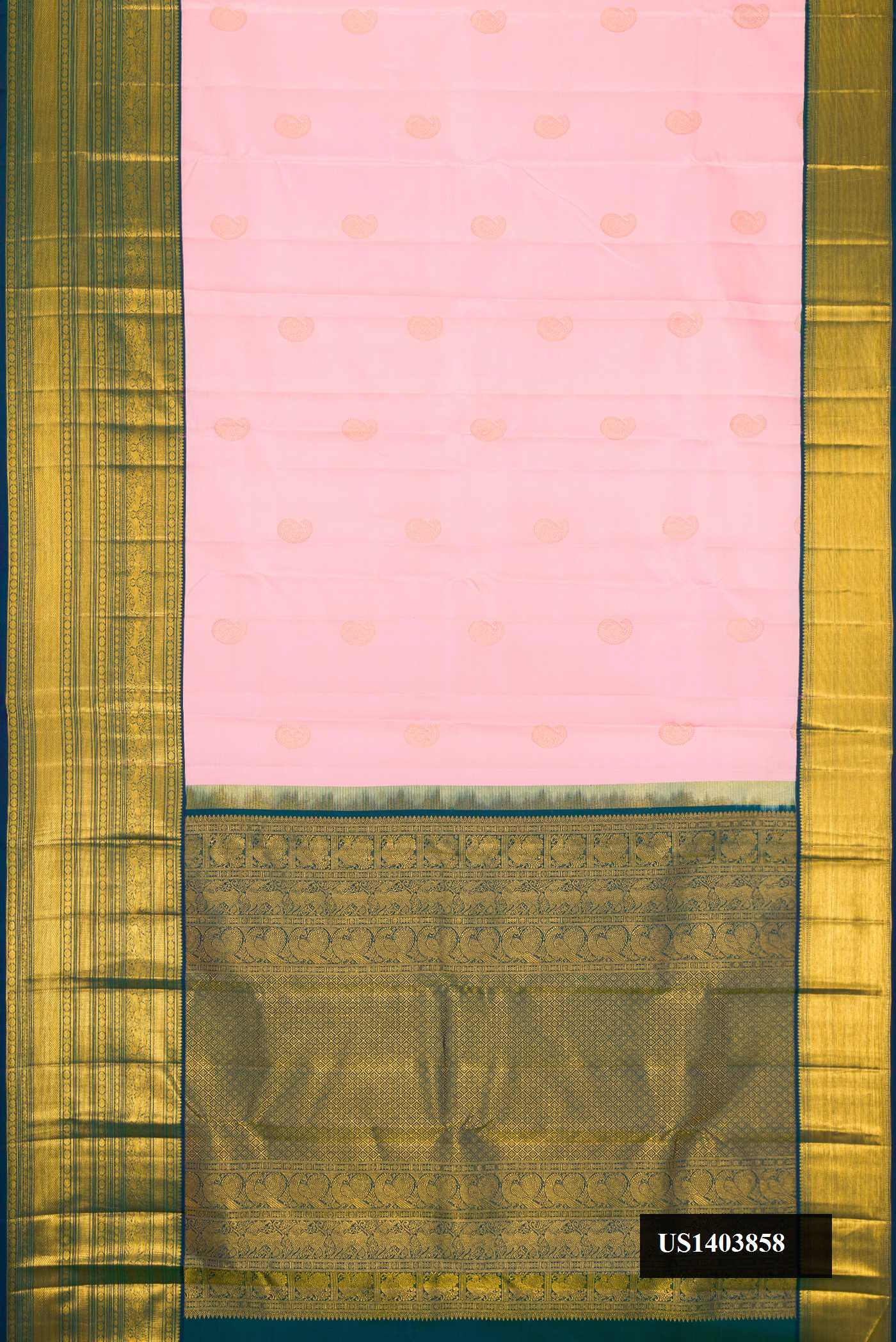 Rose Gold Dual Tone Kanchipuram Silk Saree