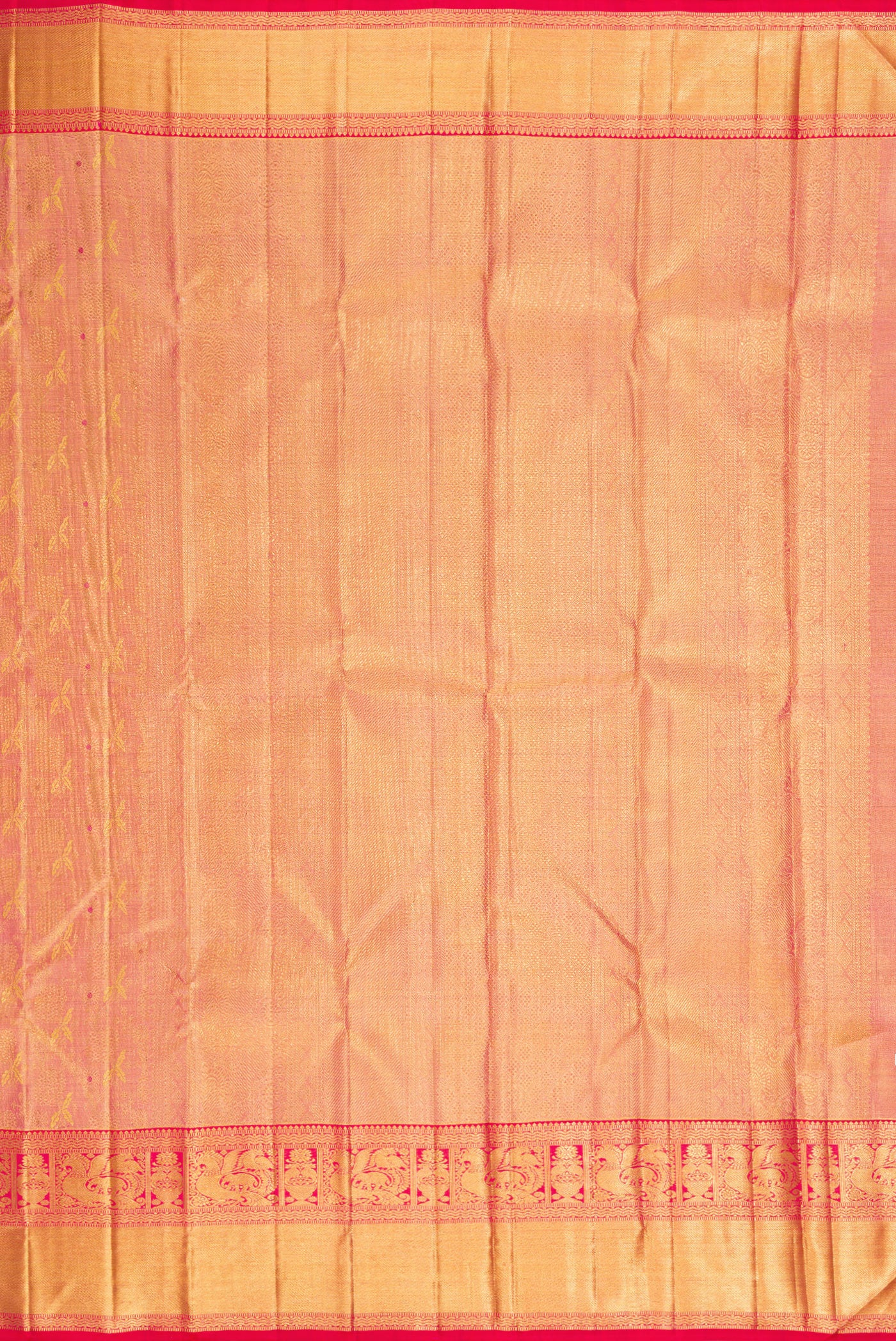 Pink with Gold Color Kanchipuram Tissue Silk Saree - Image 7