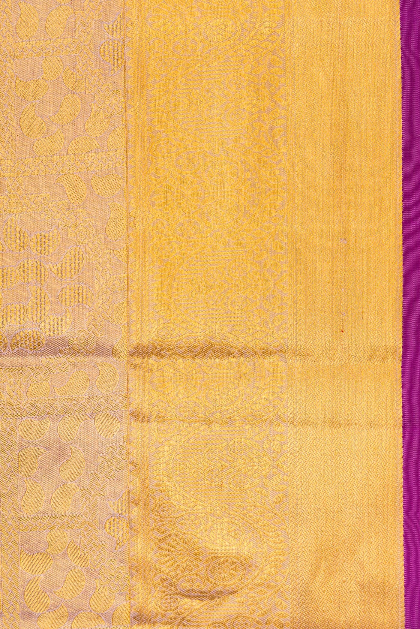Rose Gold Dual Tone Kanchipuram Tissue Silk Saree - Image 3
