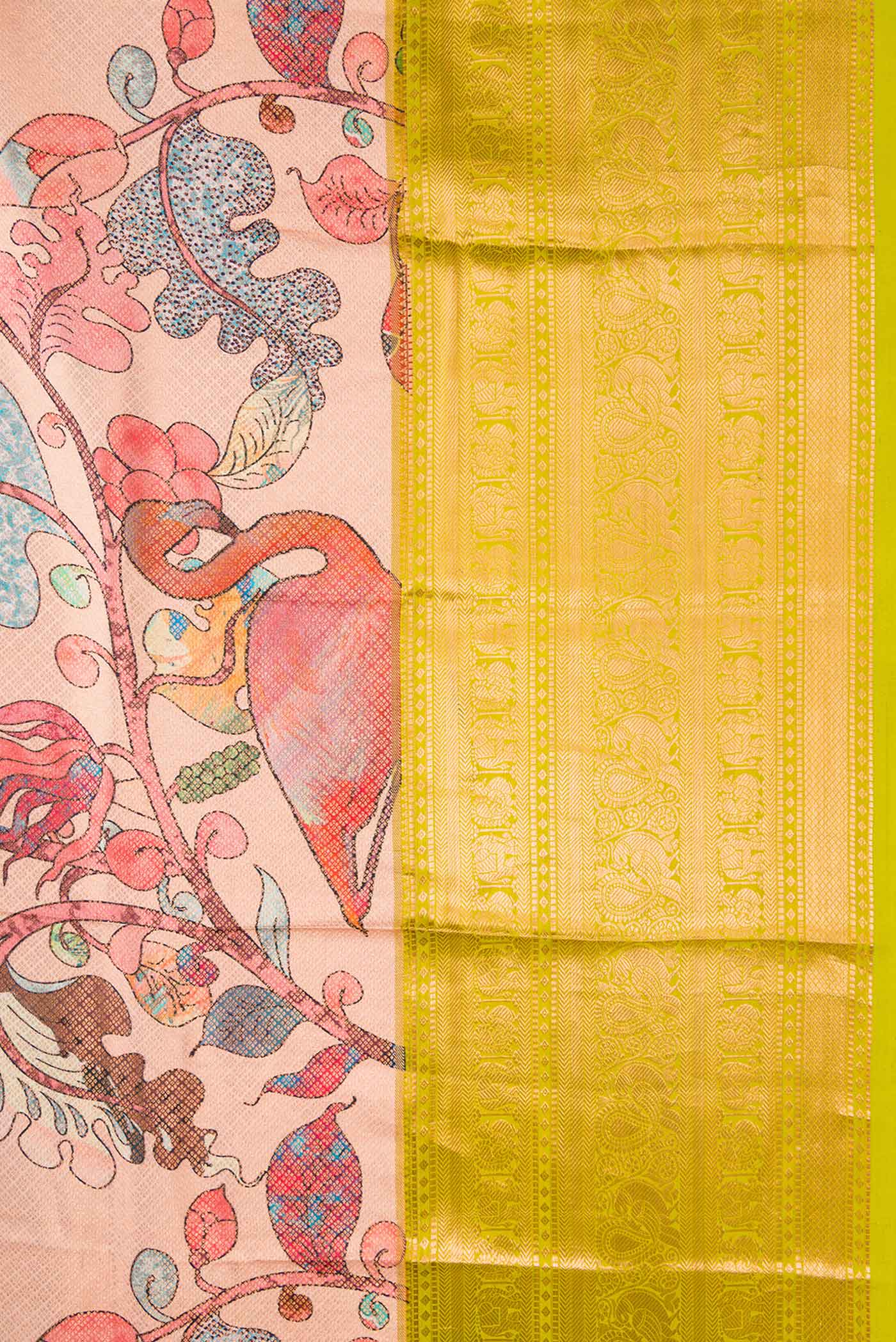 Rose Gold Dual Tone Kanjivaram Silk Saree - Image 4