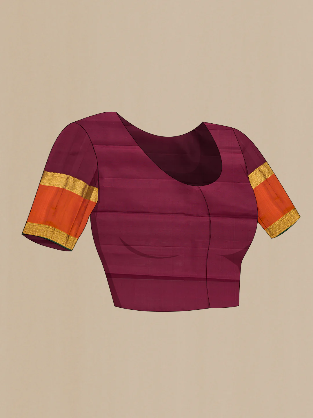 Rose Gold Kanjivaram Silk Saree - Image 5