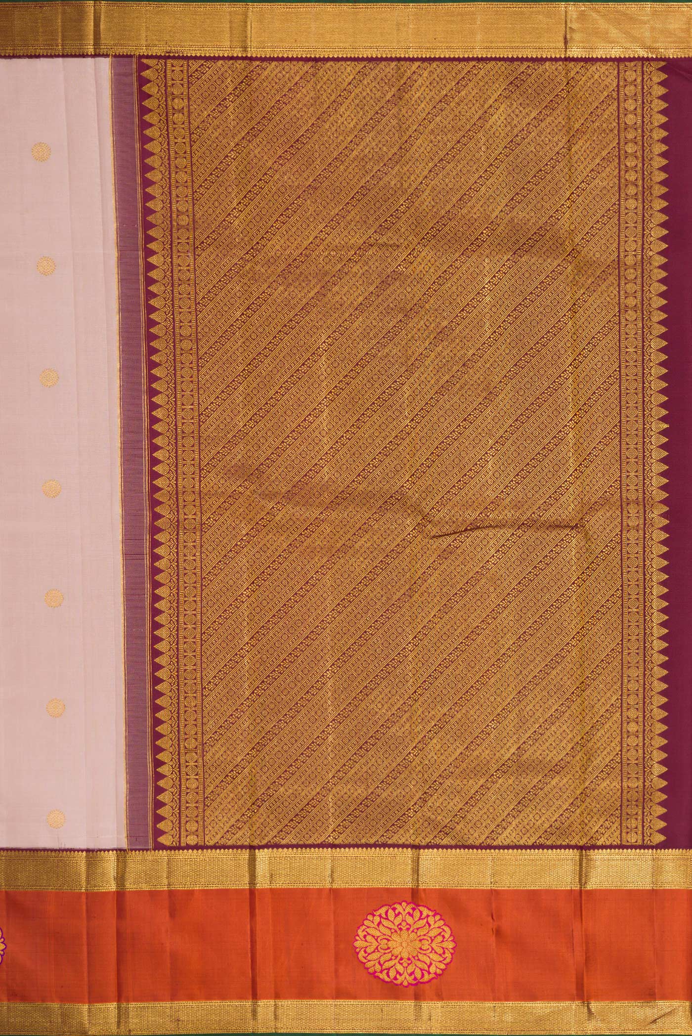 Rose Gold Kanjivaram Silk Saree - Image 7