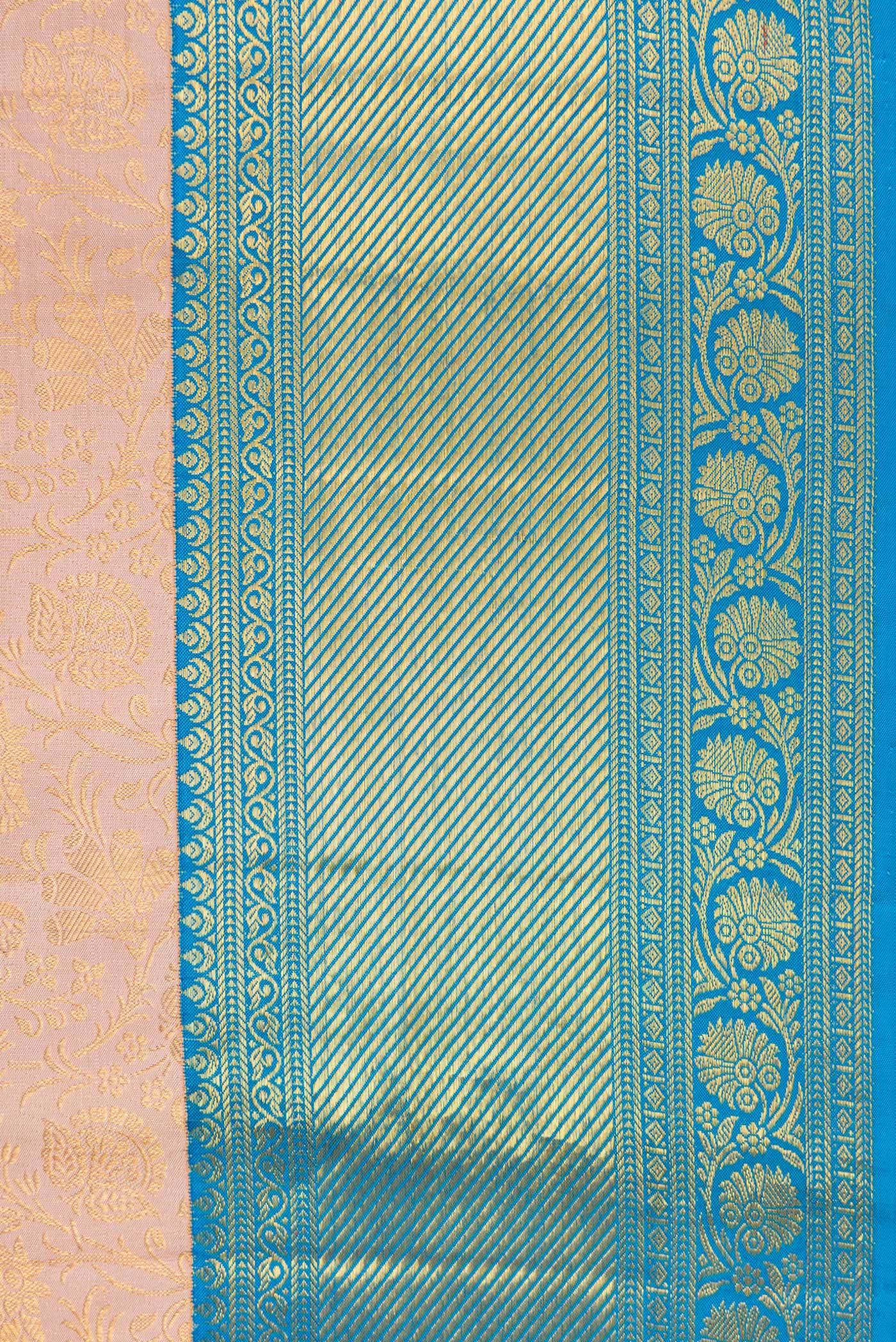 Rose Gold Kanjivaram Silk Saree - Image 3