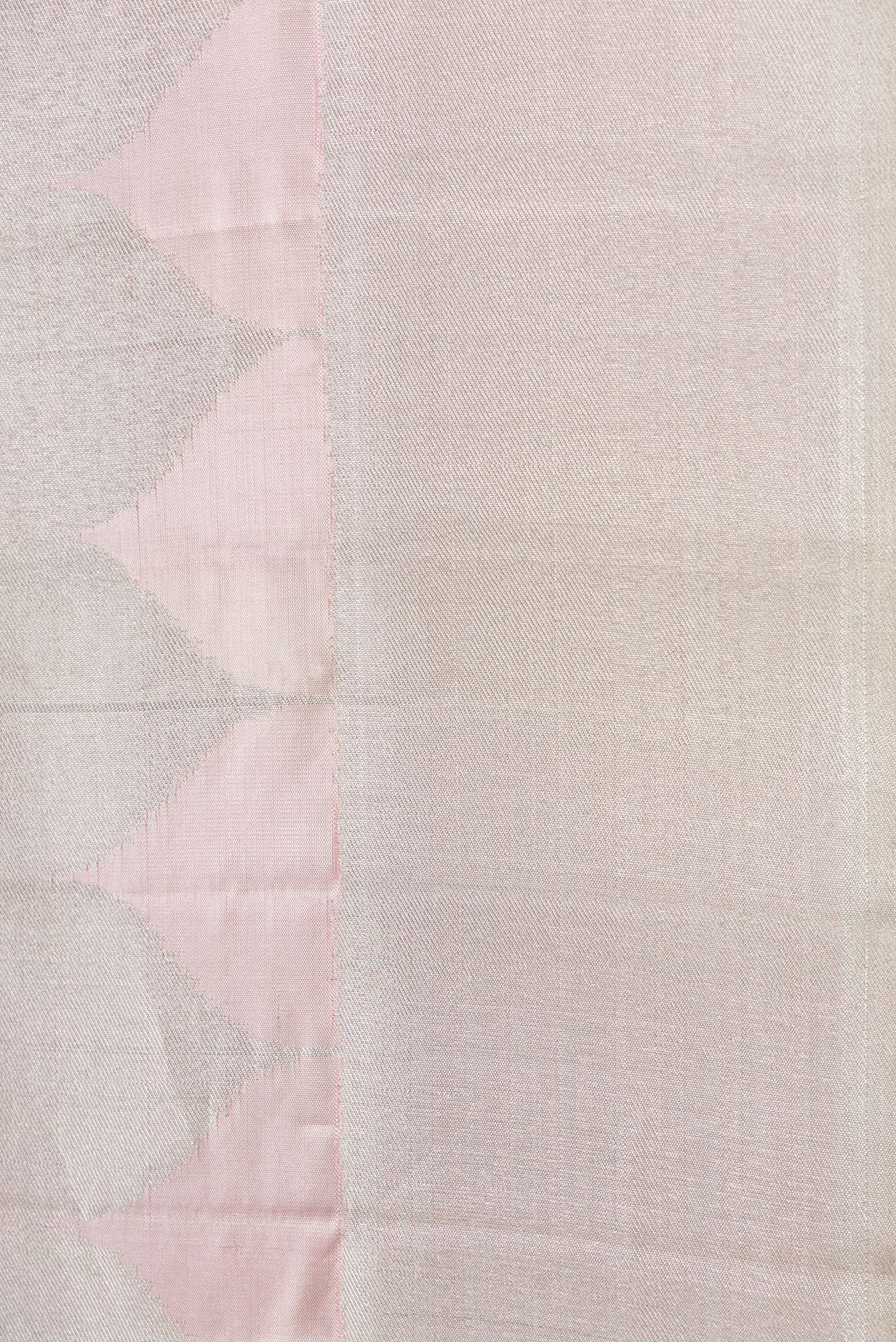 Rose Gold Dual Tone Kanjivaram Tissue Silk Saree - Image 3