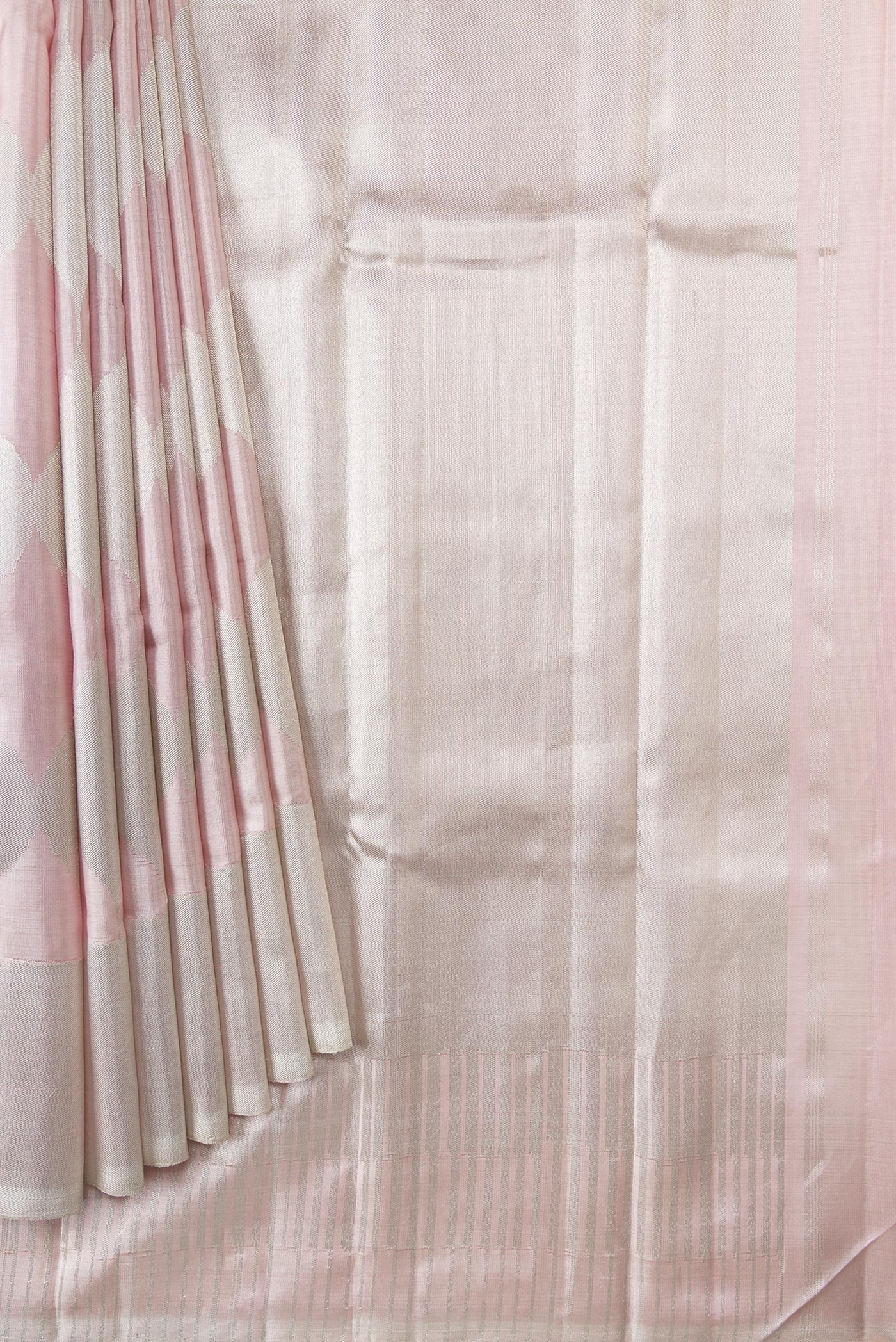 Rose Gold Dual Tone Kanjivaram Tissue Silk Saree - Image 4