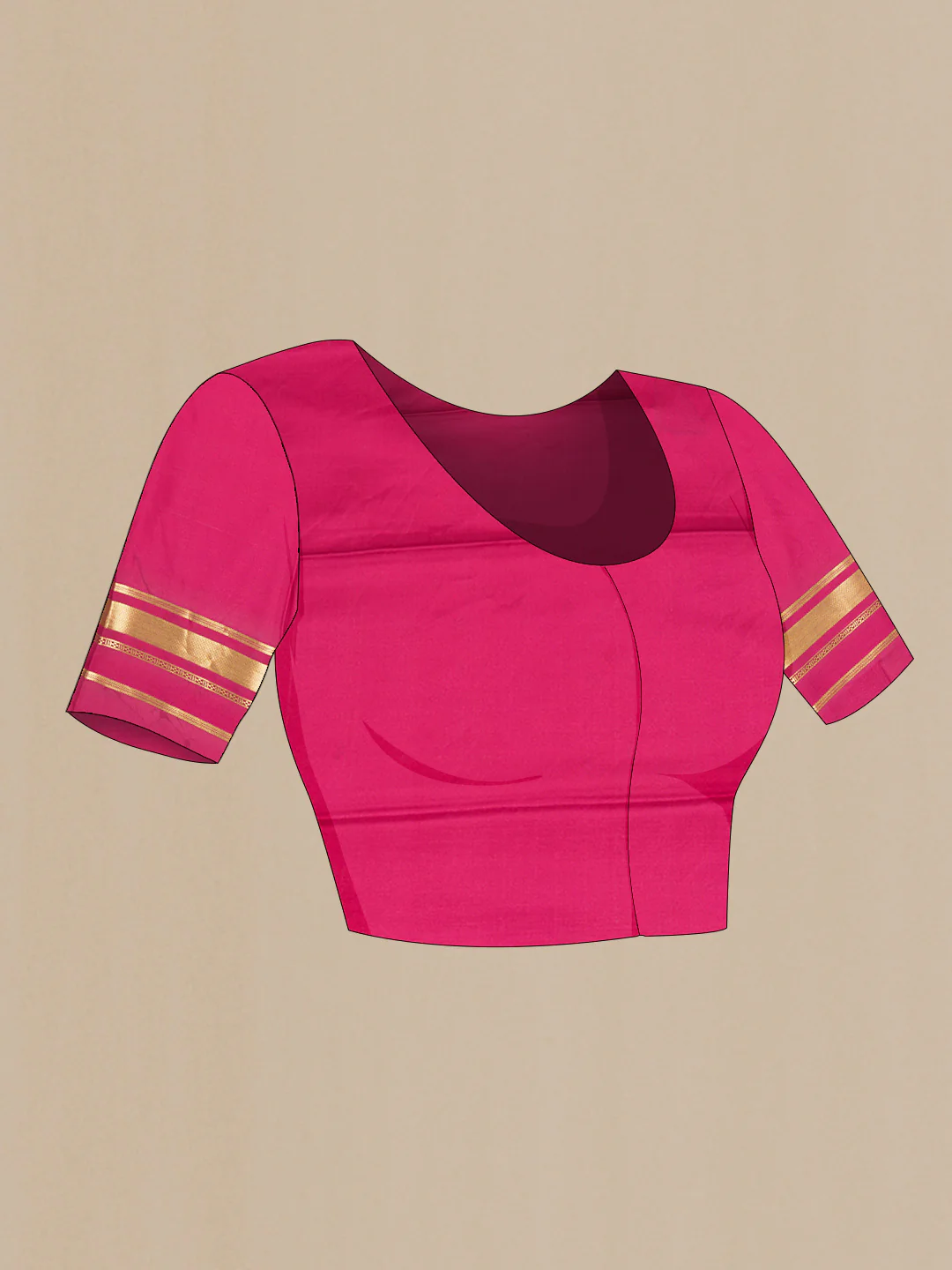 Rose Gold Dual Tone Mysore Crepe Saree - Image 4