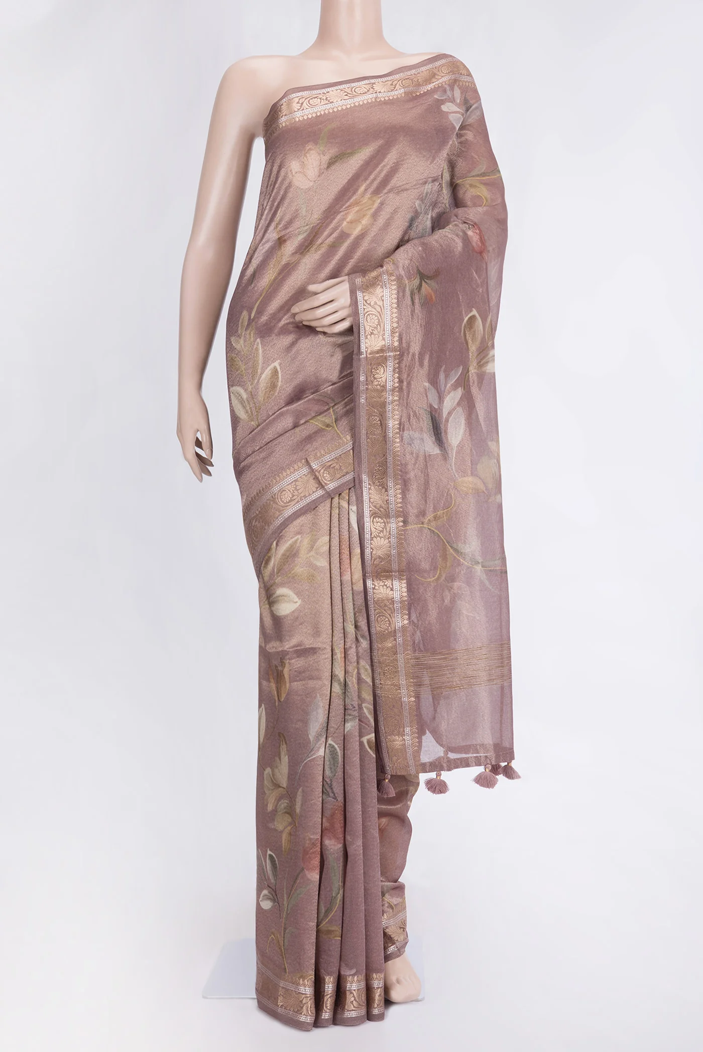 Mauve Dual Tone Organza Silk Saree
