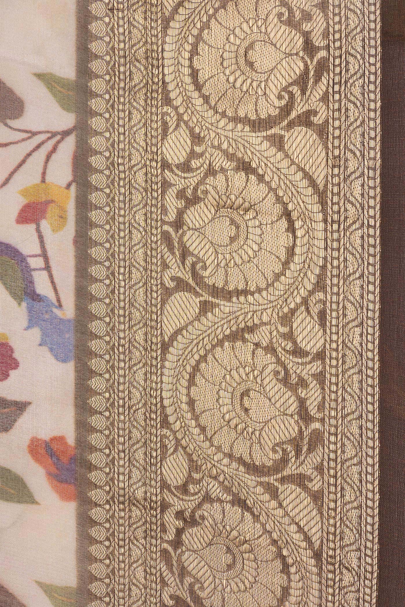 Rose Gold Organza Silk Saree - Image 3