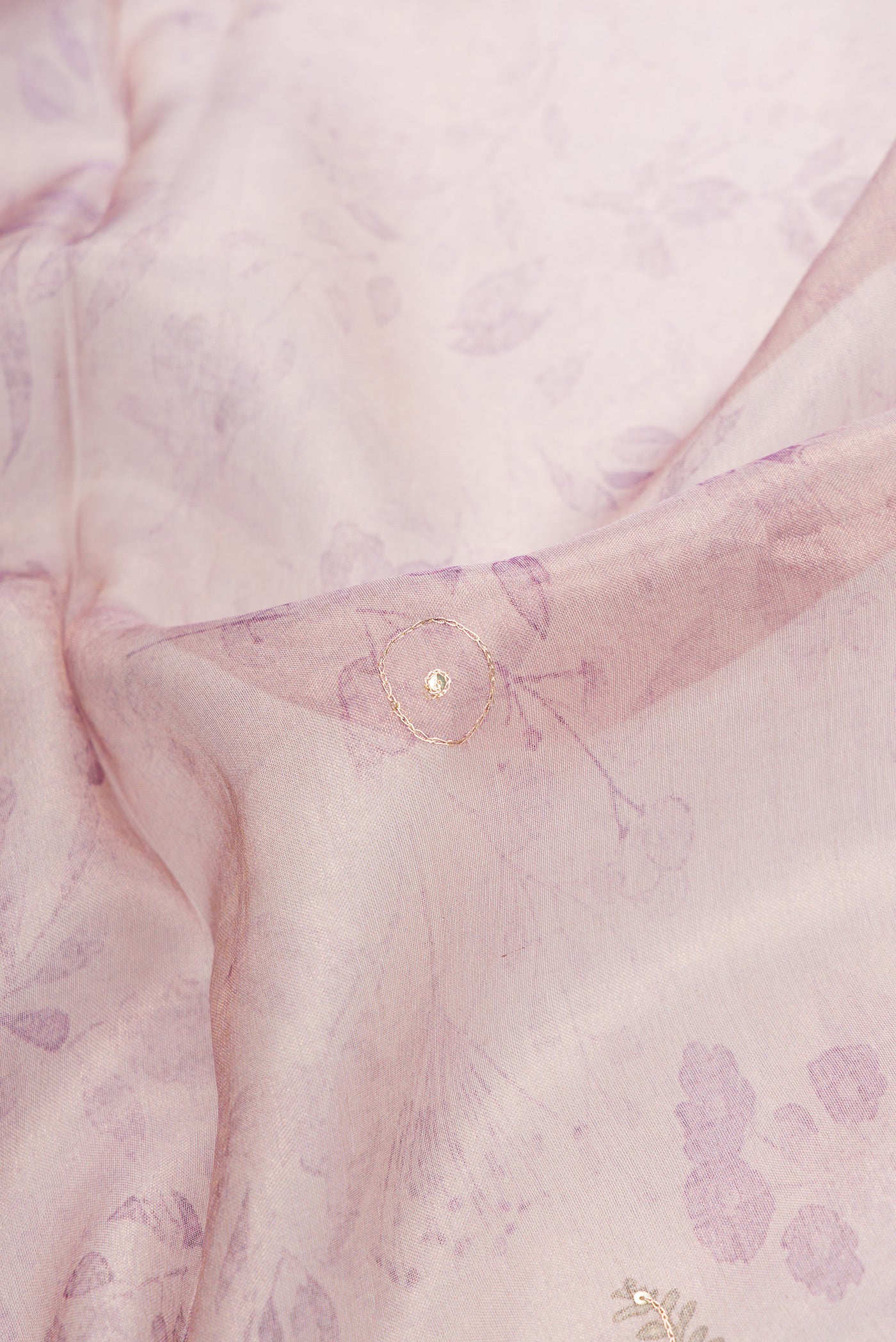 Lavender Organza Silk Saree - Image 2