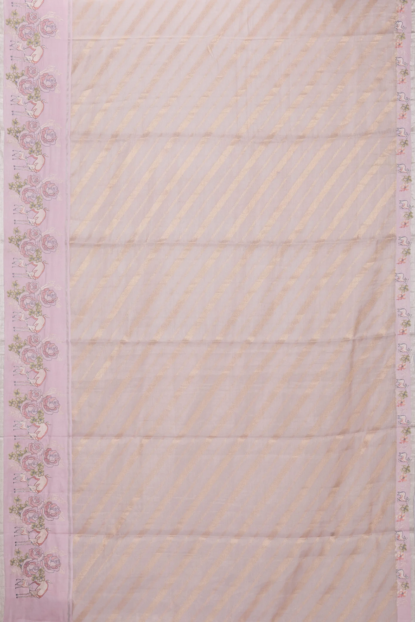 Rose Gold Dual Tone Organza Silk Saree - Image 6