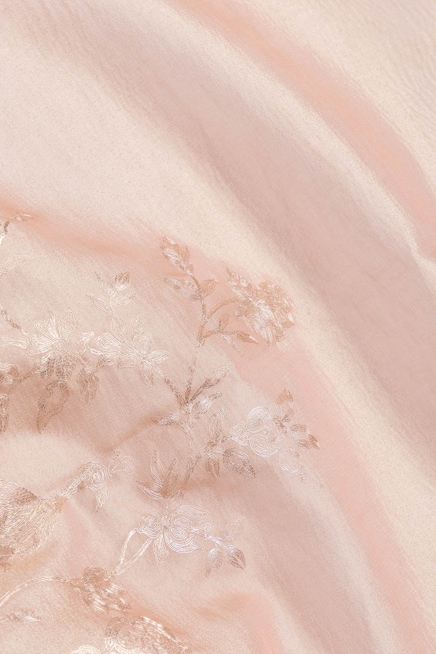 Peach Dual Tone Organza Silk Saree - Image 2