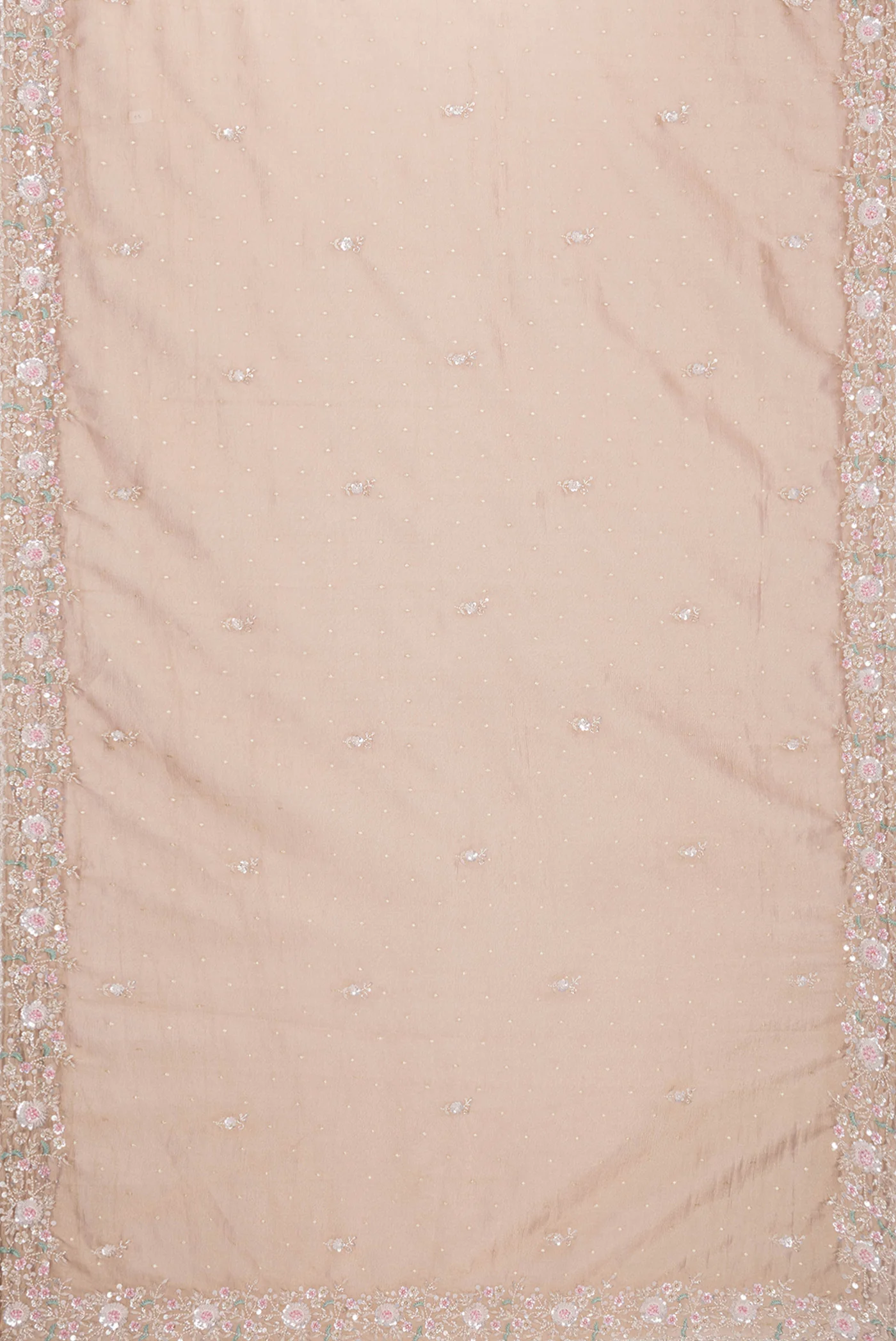 Golden Peach Organza Silk Saree - Image 6
