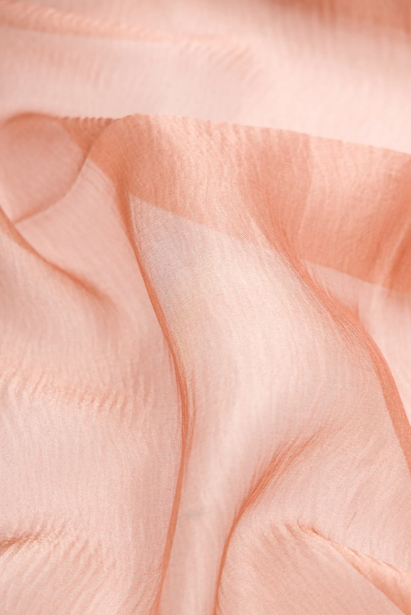 Rose Gold Dual Tone Organza Silk Saree - Image 2