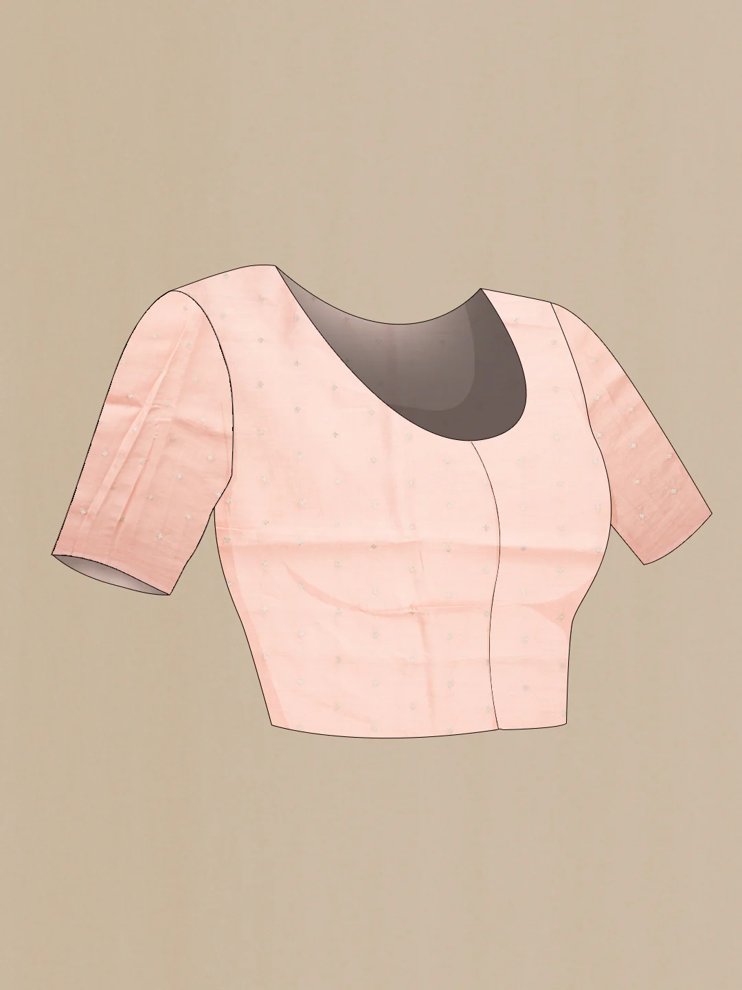 Rose Gold Dual Tone Organza Silk Saree - Image 5