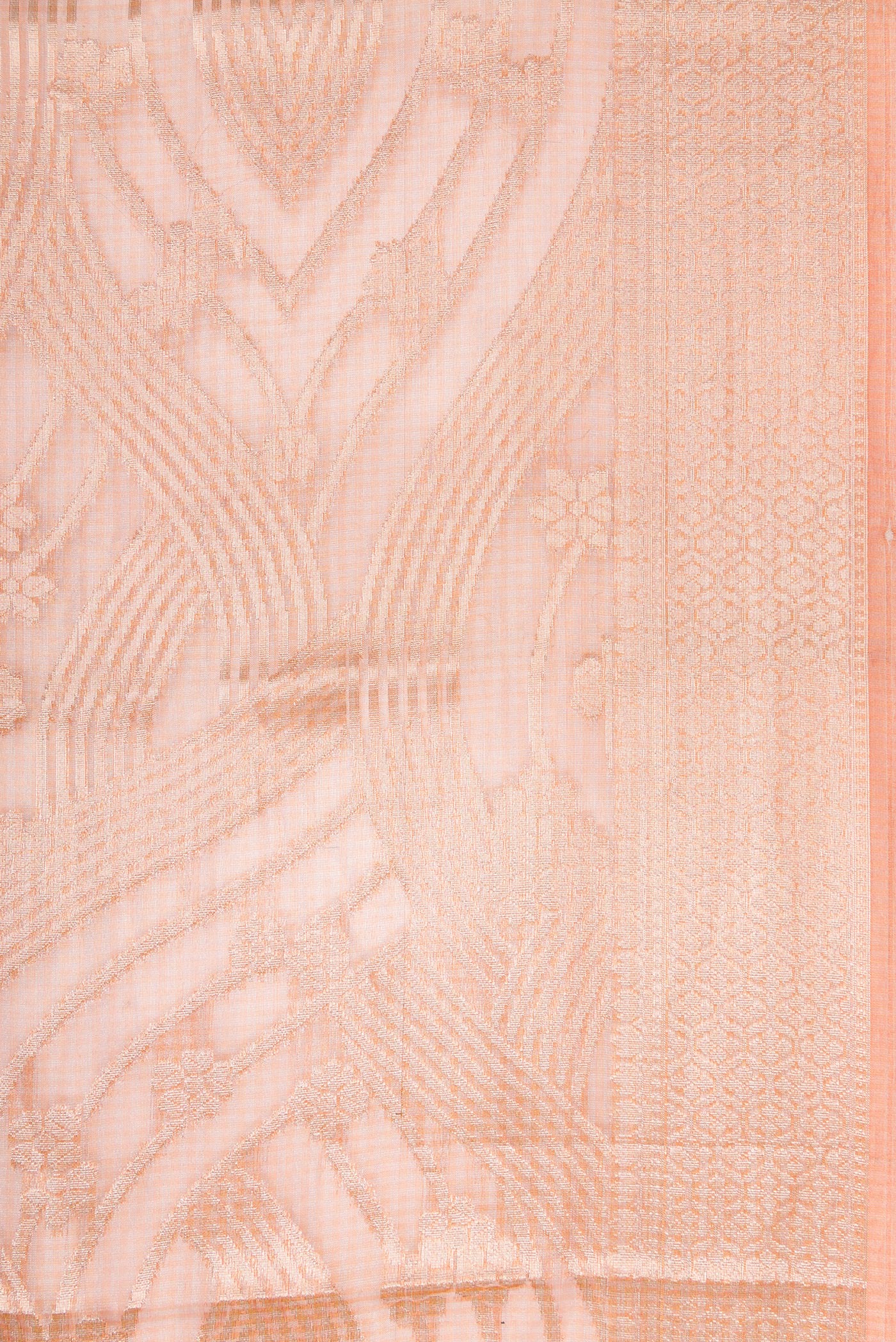 Rose Gold Dual Tone Organza Silk Saree - Image 3