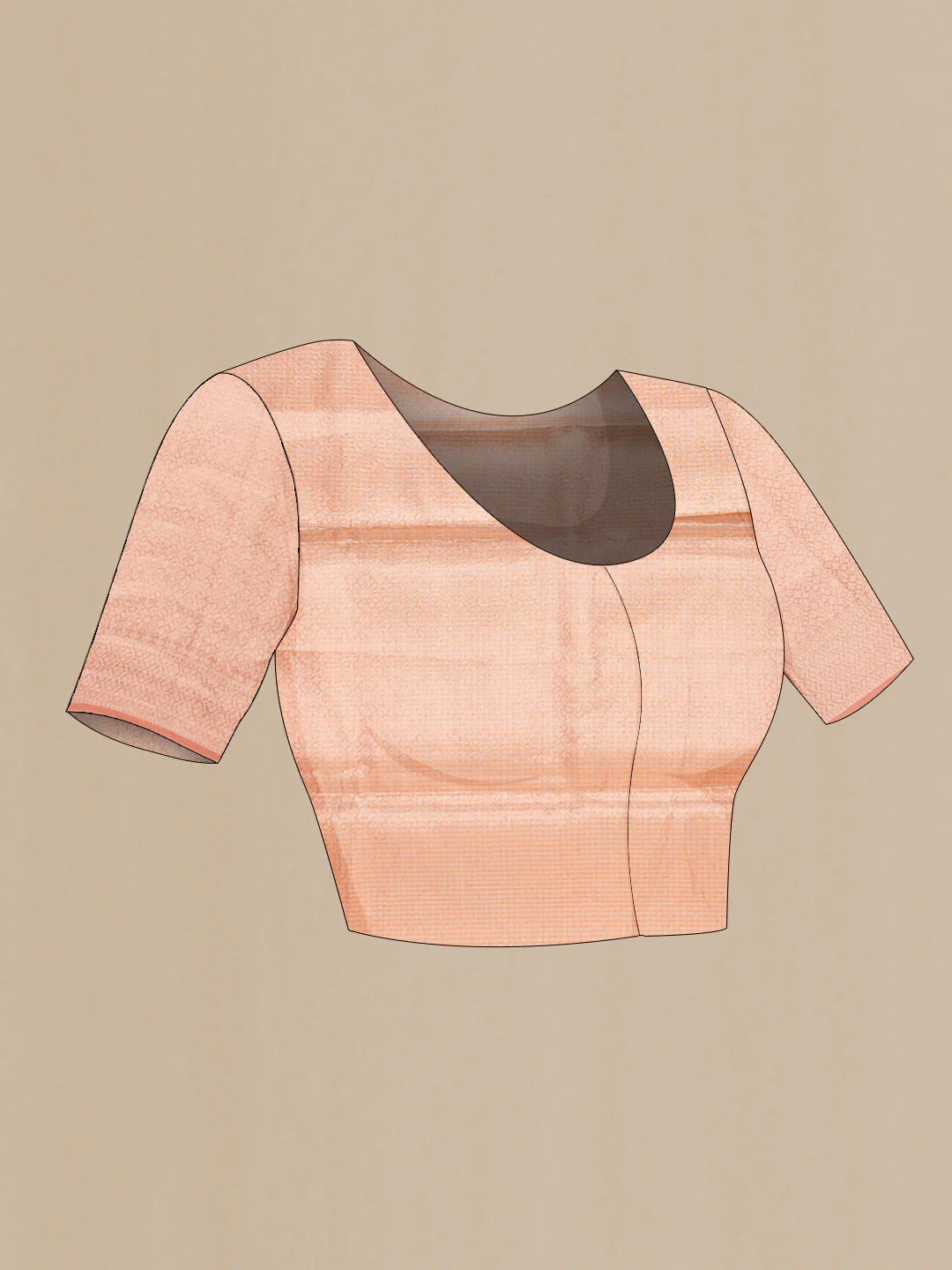 Rose Gold Dual Tone Organza Silk Saree - Image 4