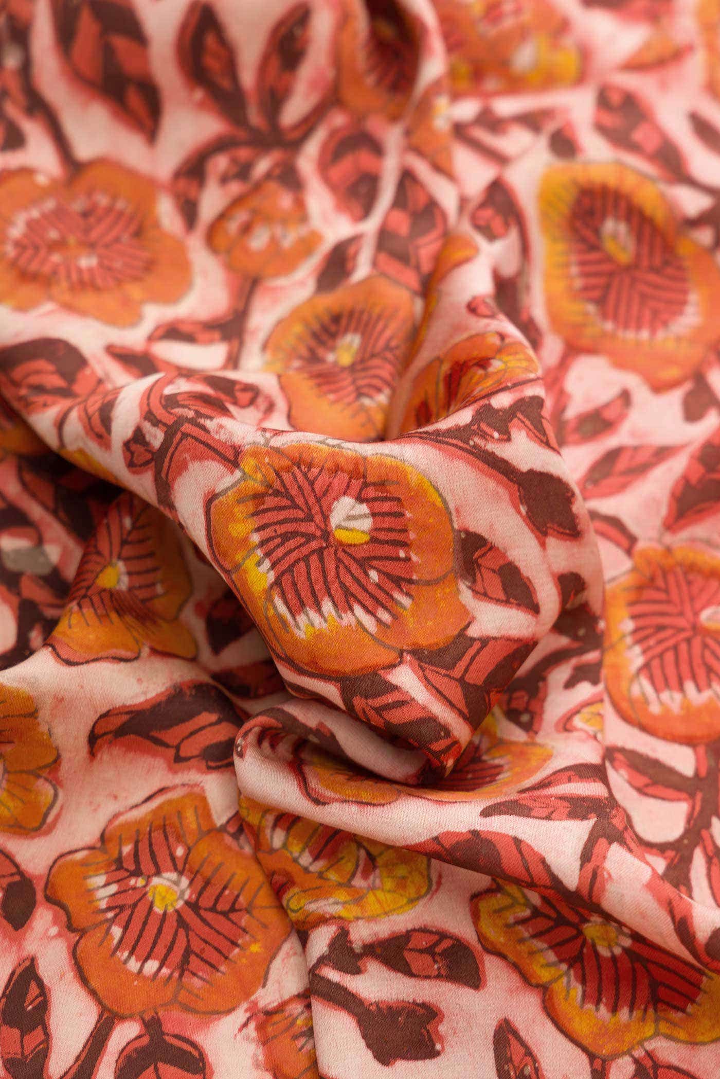 Rose Gold Dual Tone Satin Silk Saree - Image 2