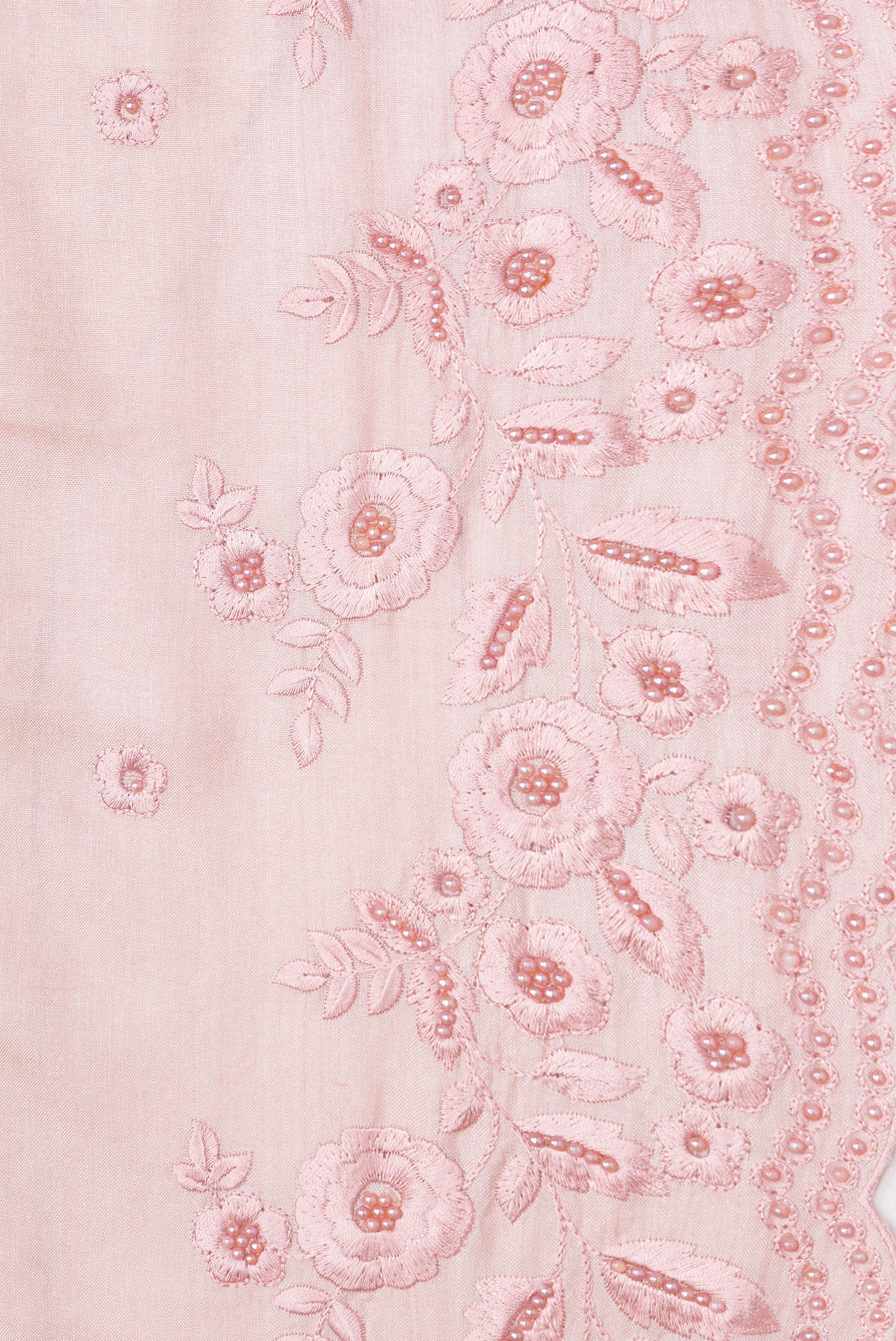 Rose pink Tussar Silk Saree - Image 3